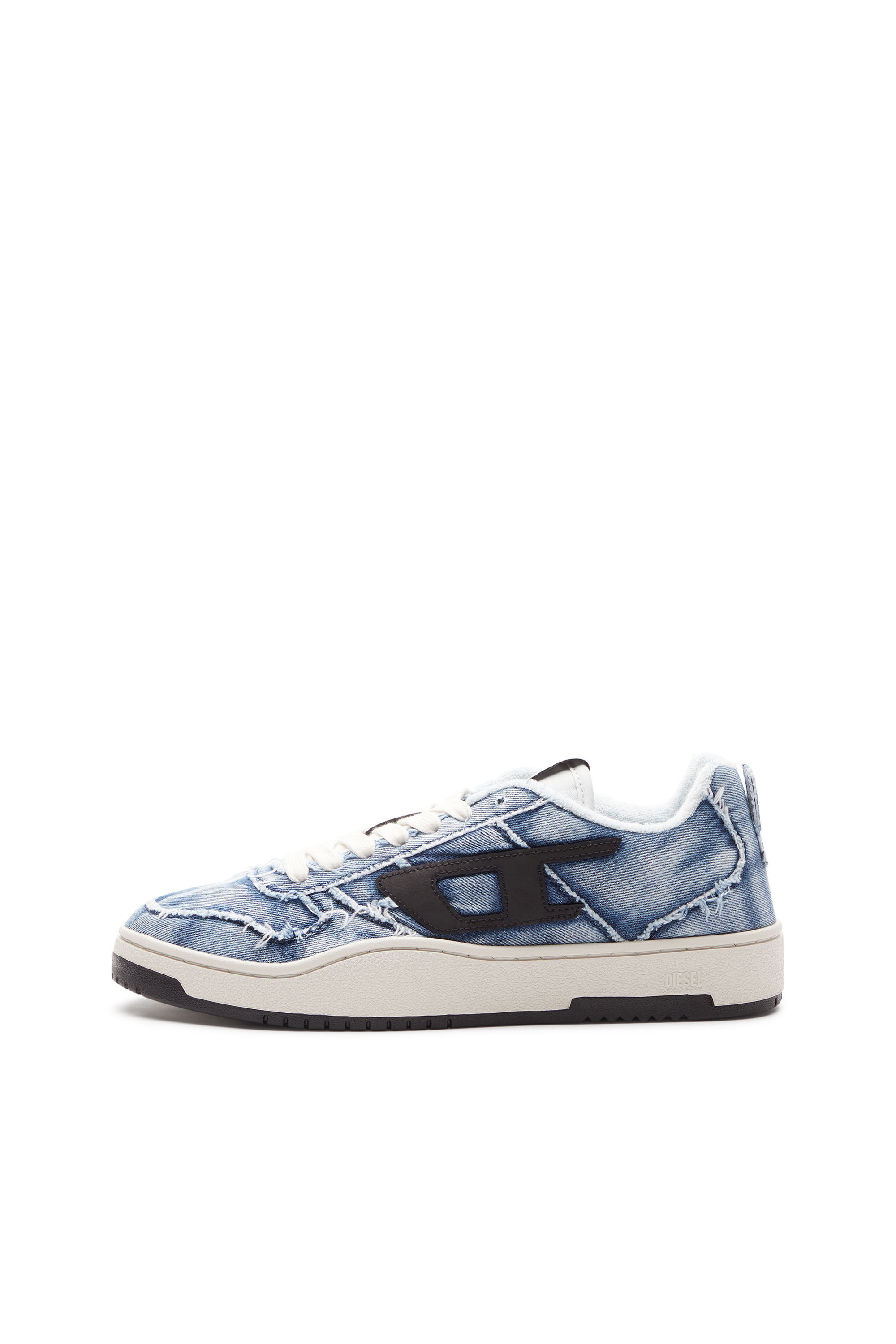 Diesel - S-UKIYO V2 LOW, Man's S-Ukiyo Low-Low-top sneakers in frayed denim in Blue - 7