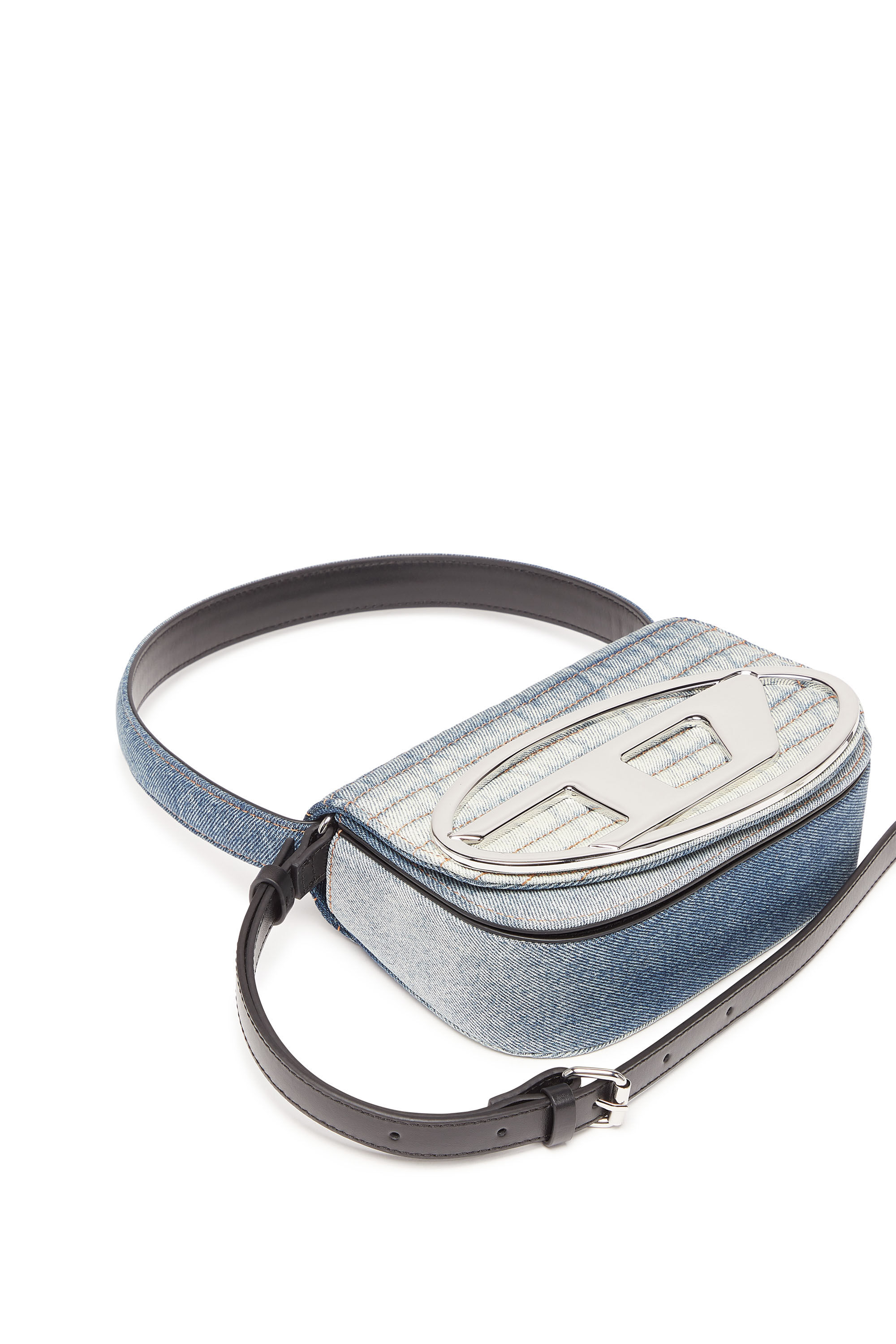 Diesel - 1DR, Woman's 1DR - Iconic shoulder bag in solarised denim in Blue/White - 2