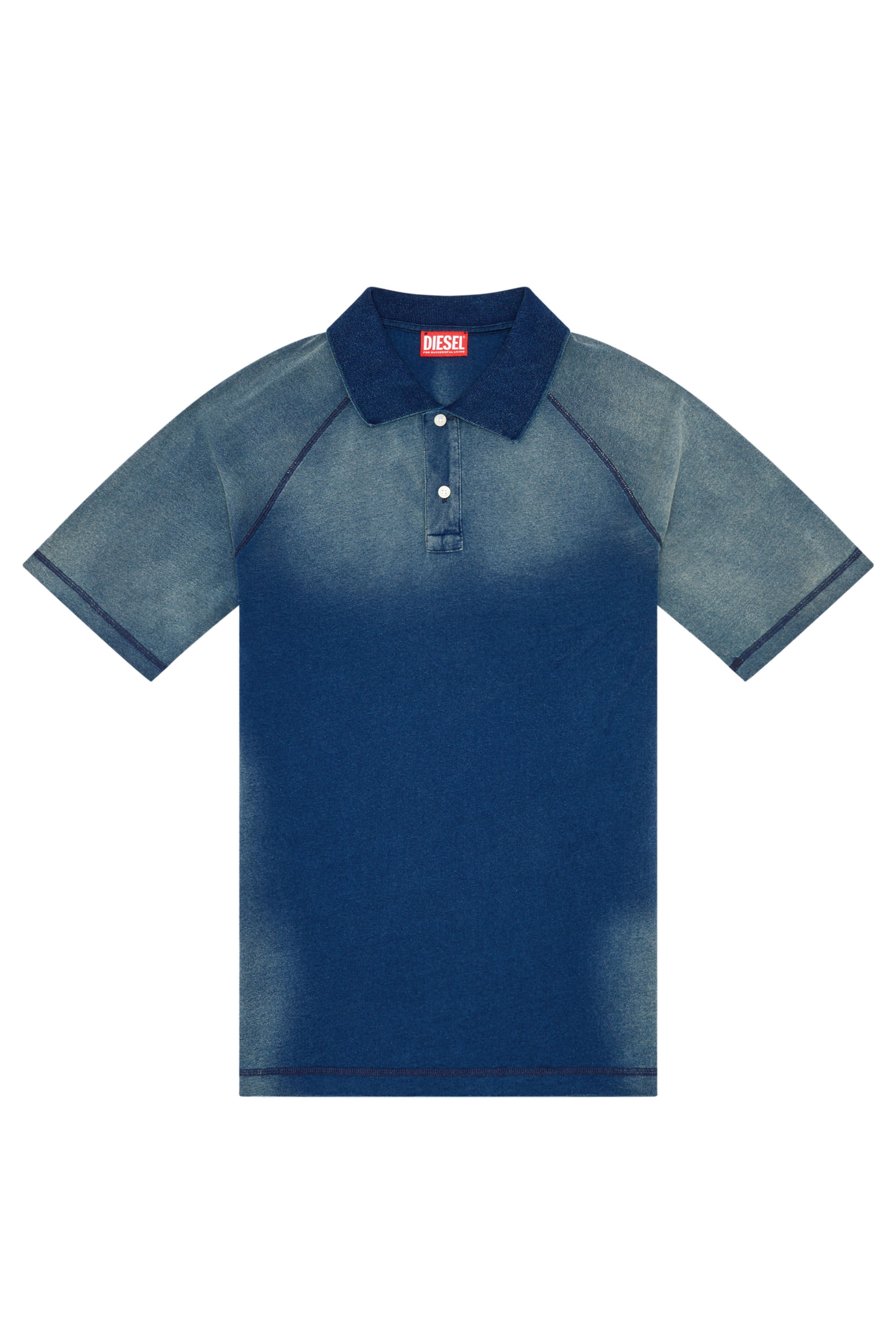 Diesel - T-RASMITH, Herren Poloshirt in sonnengebleichter Optik in Blau - Image 2