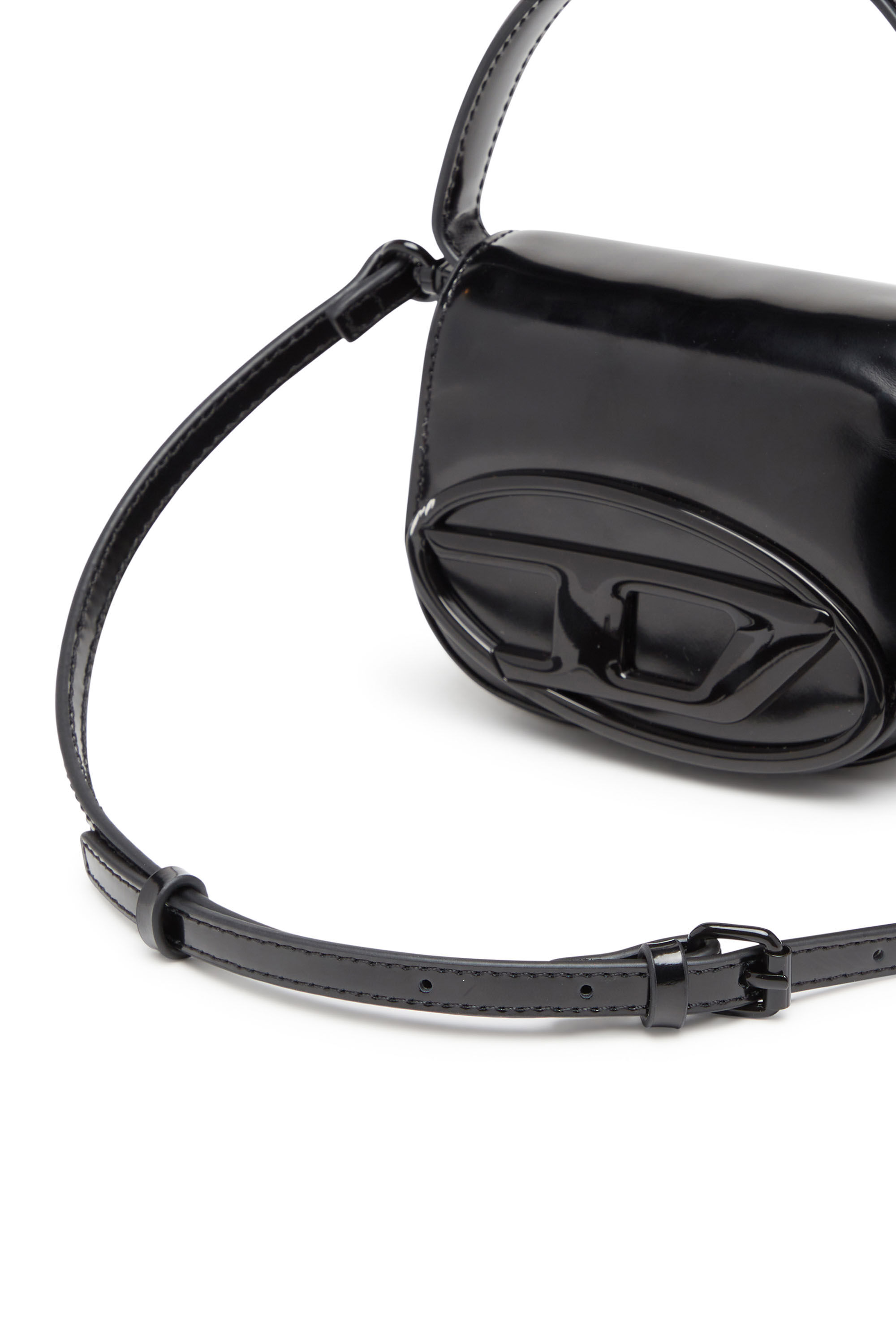 Diesel - 1DR-XS-S, Woman 1DR-XS-S-Iconic mini bag in mirrored leather in Black - Image 2