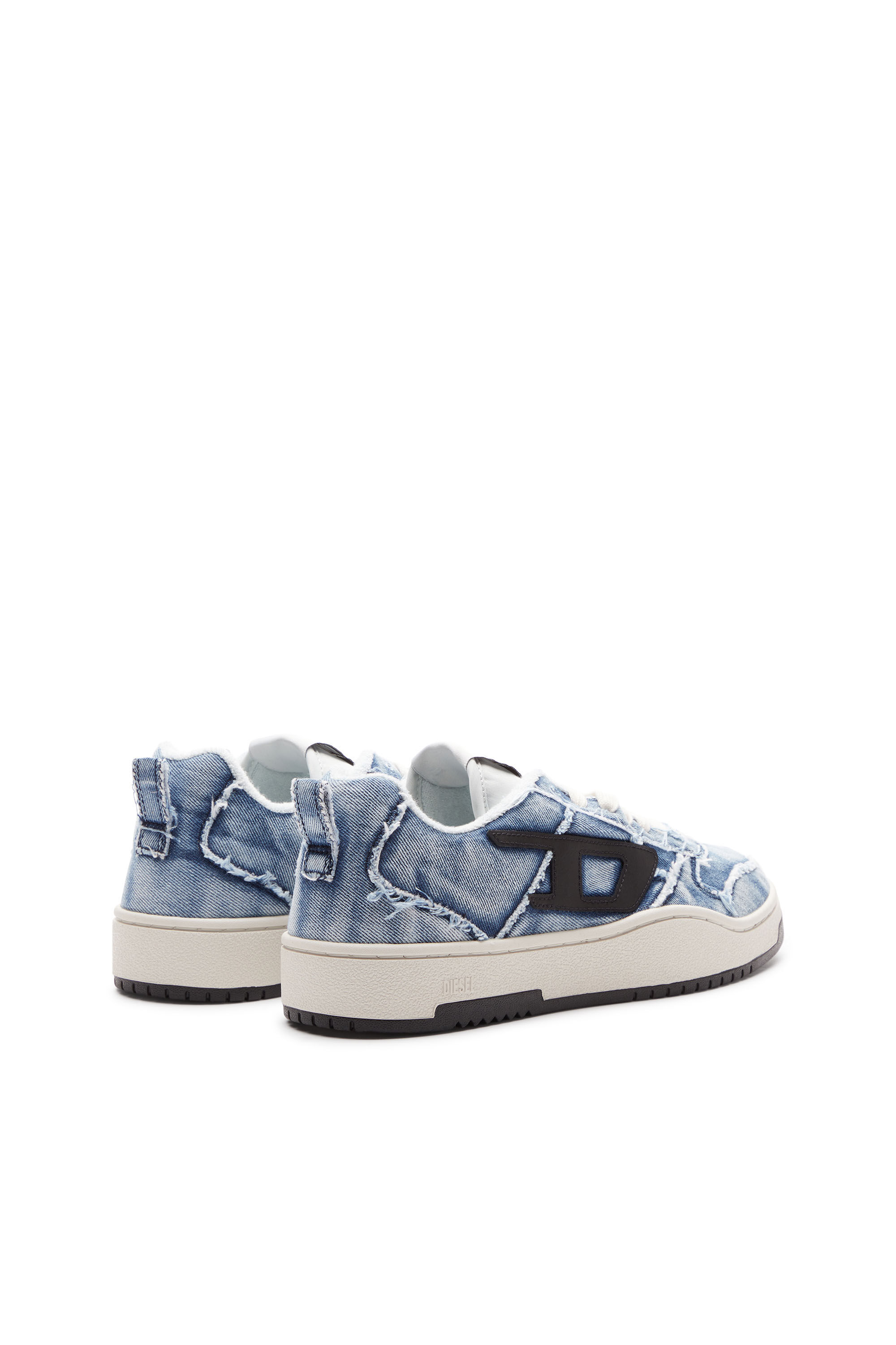 Diesel - S-UKIYO V2 LOW, Man's S-Ukiyo Low-Low-top sneakers in frayed denim in Blue - 3