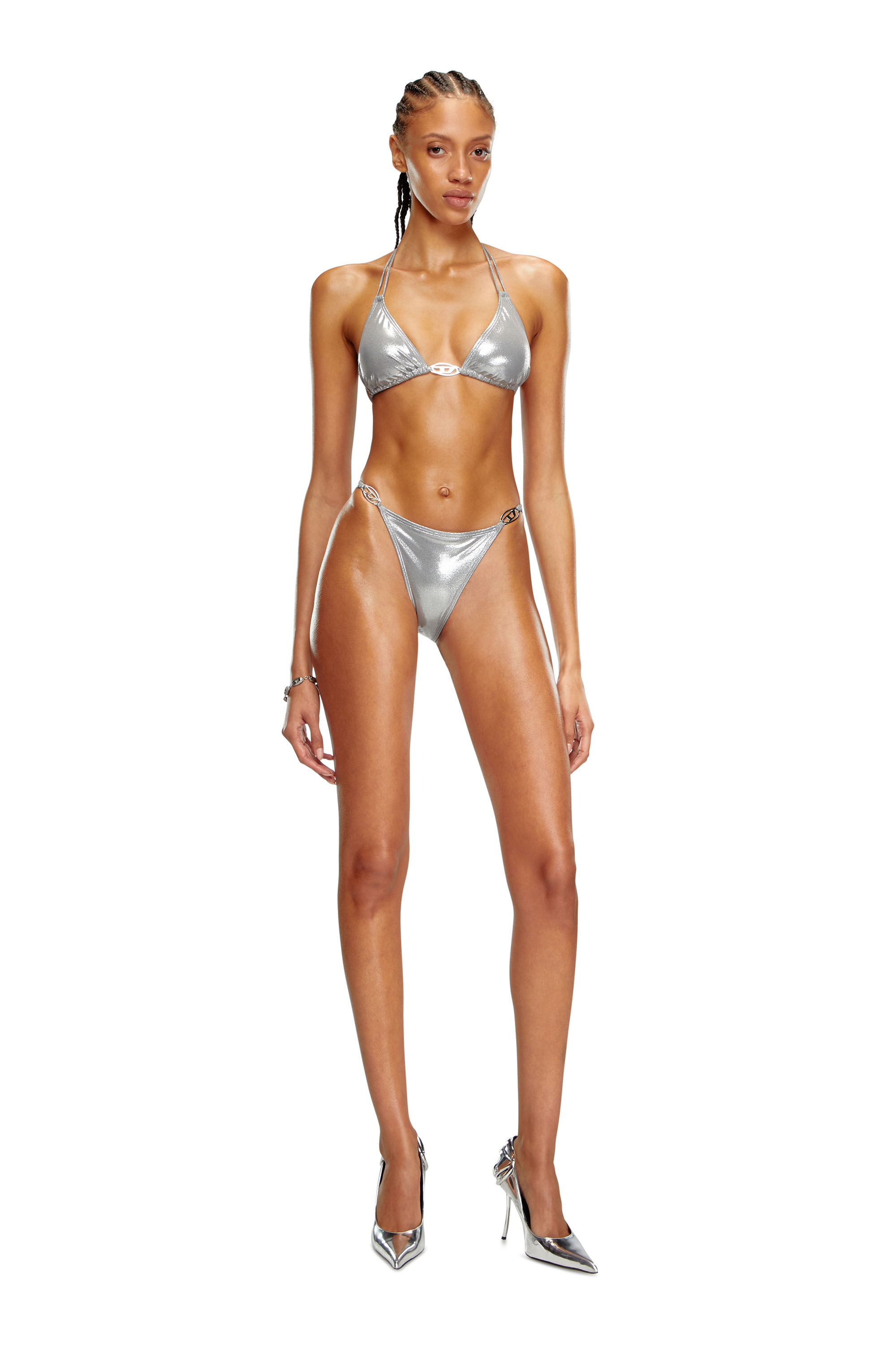 Diesel - BFB-SEES-O, Damen Bikini-Top mit Oval D-Plakette in Silber - Image 2