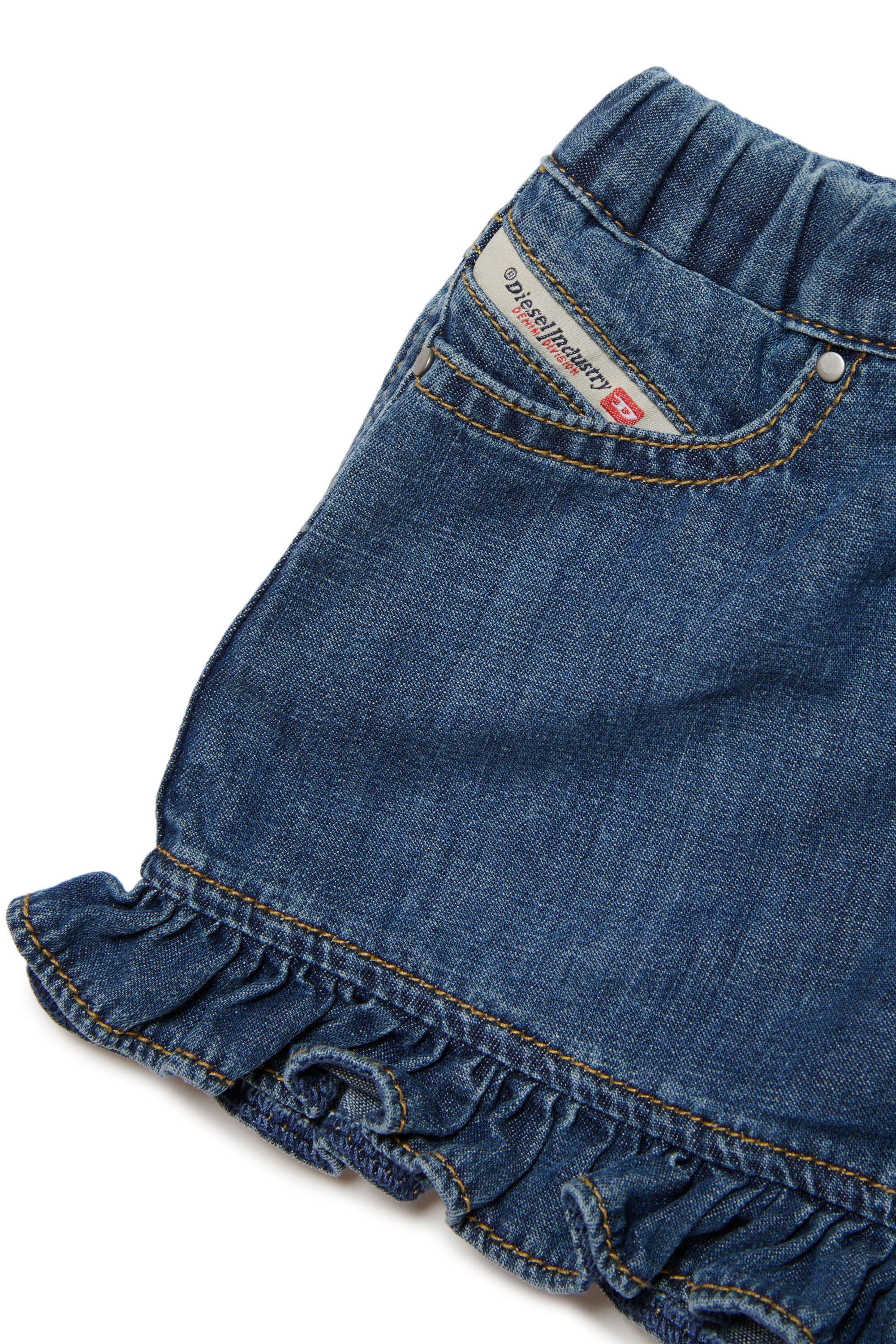 Diesel - PSWEETIB, Damen Shorts aus Denim mit Rüschen in Blau - Image 3