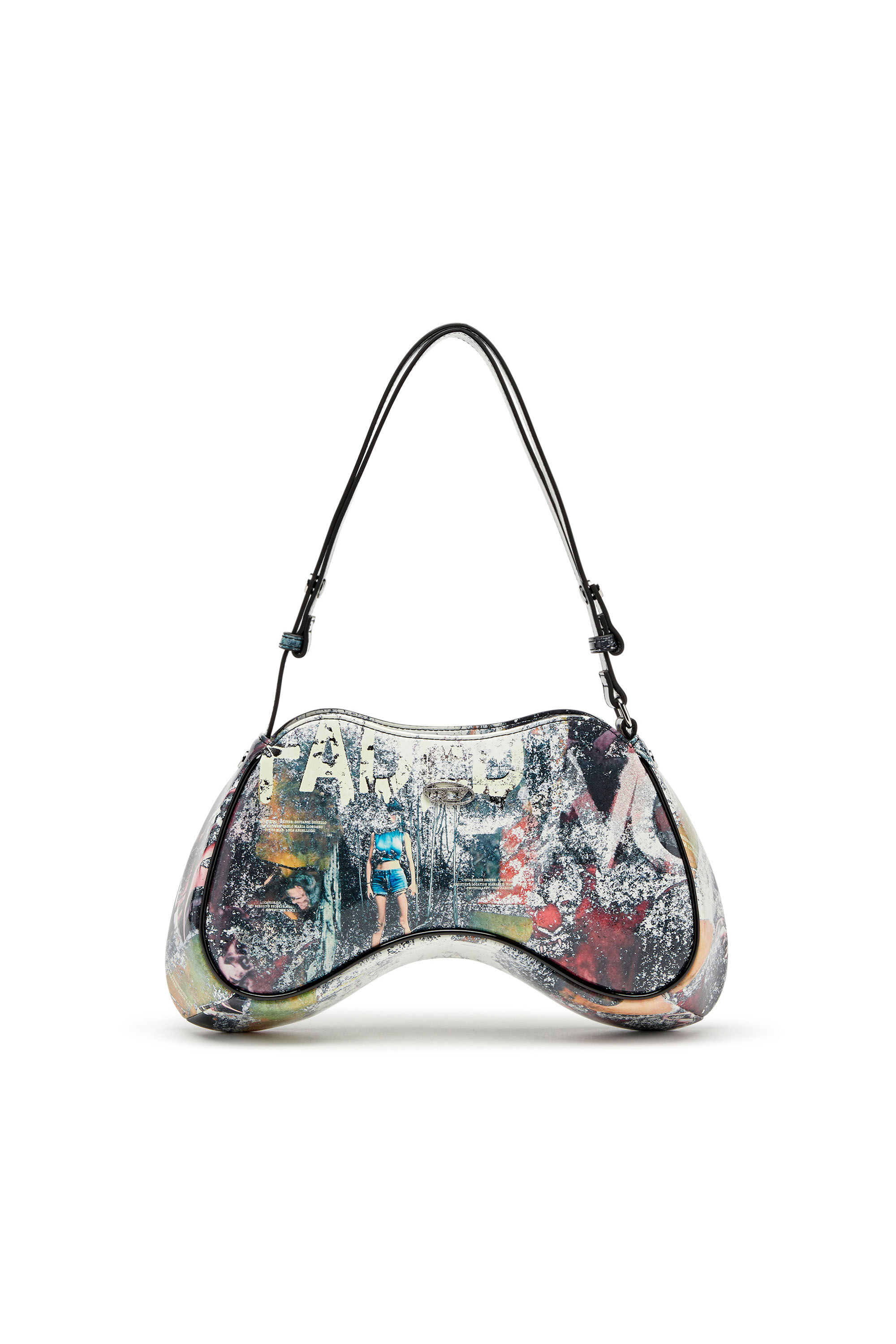 Diesel - PLAY SHOULDER, Woman Play-Shoulder bag in poster-print PU in Multicolor - Image 1