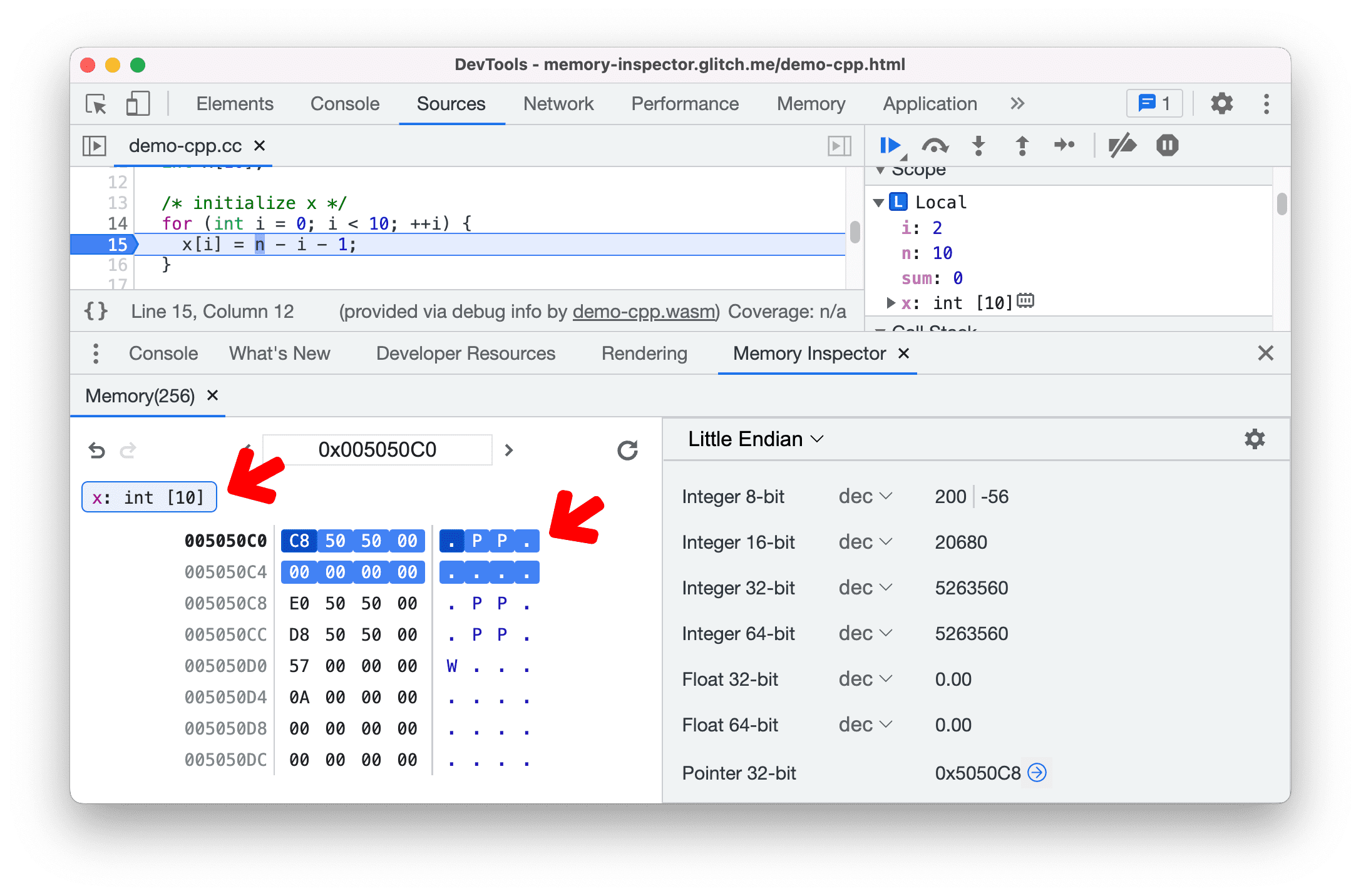 Làm nổi bật các đối tượng C/C++ trong Trình kiểm tra bộ nhớ.