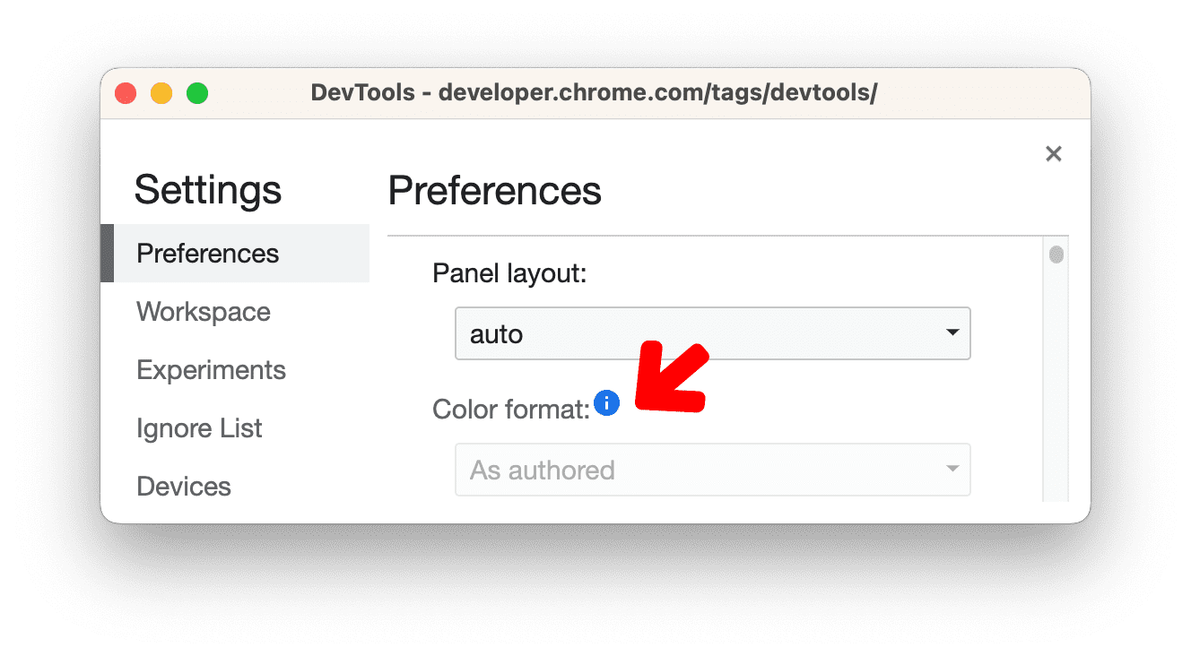 Einstellung für Farbformat wird eingestellt.