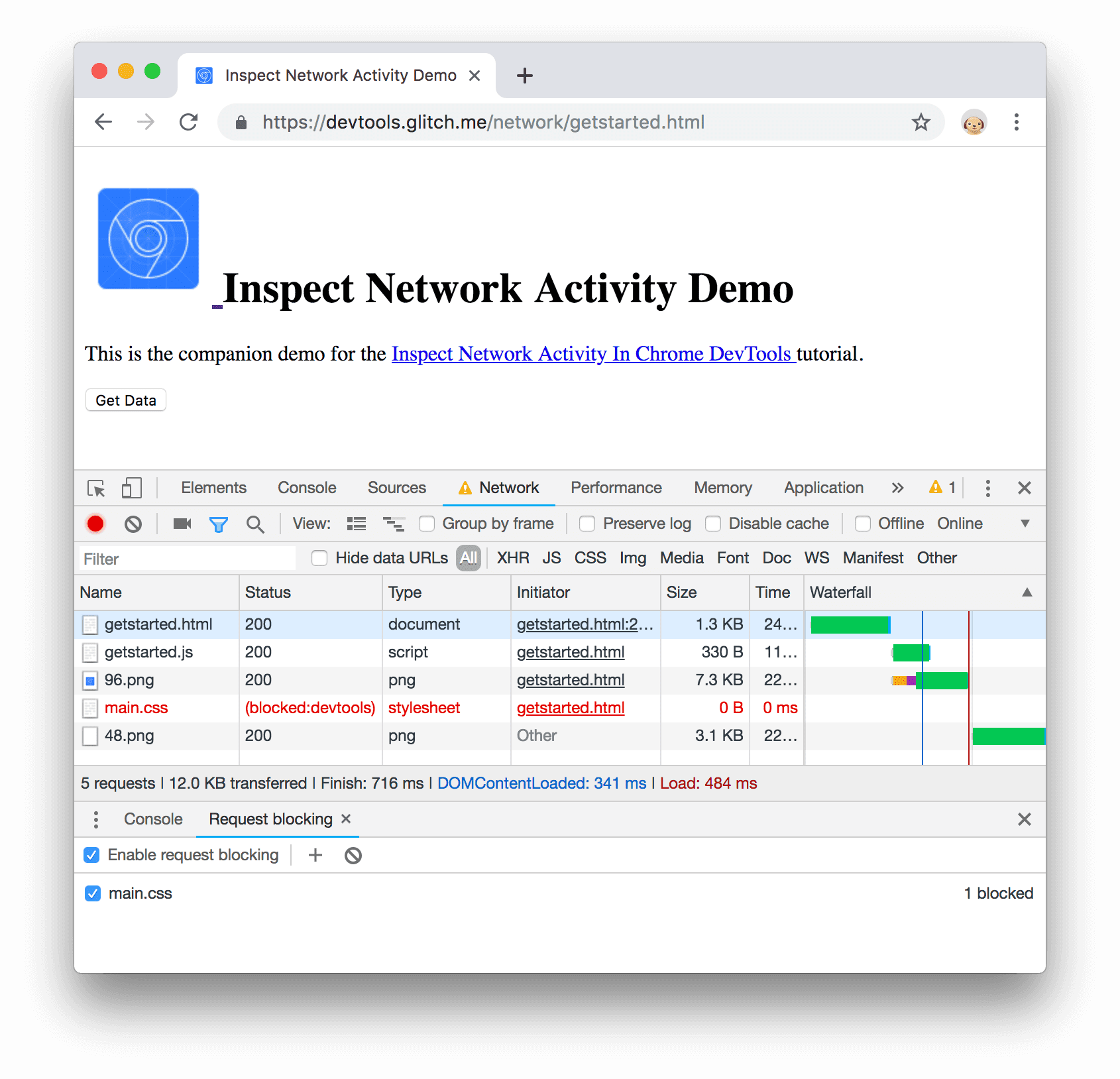 main.css has been blocked