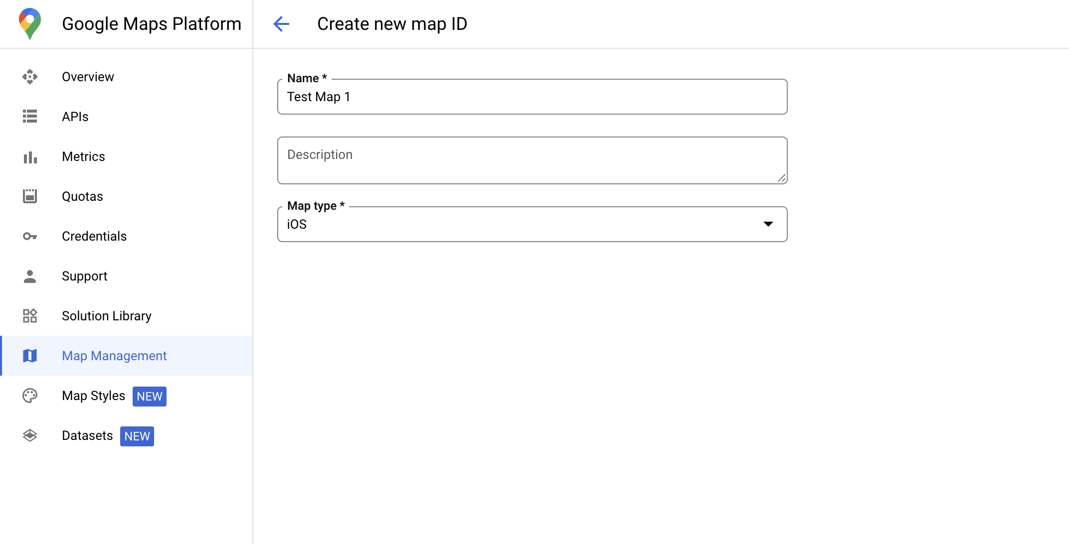 Uno screenshot di Google Cloud
console