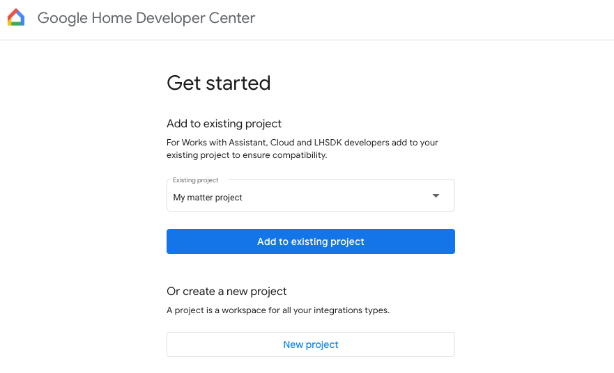 Premiers pas avec Google Home Developer Center