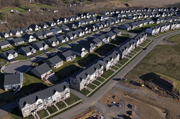 FILE - A housing development in Middlesex, Pa., is shown on March 29, 2024. On Friday, June 21, 2024, the National Association of Realtors reports on existing home sales for May. (AP Photo/Gene J. Puskar, File)