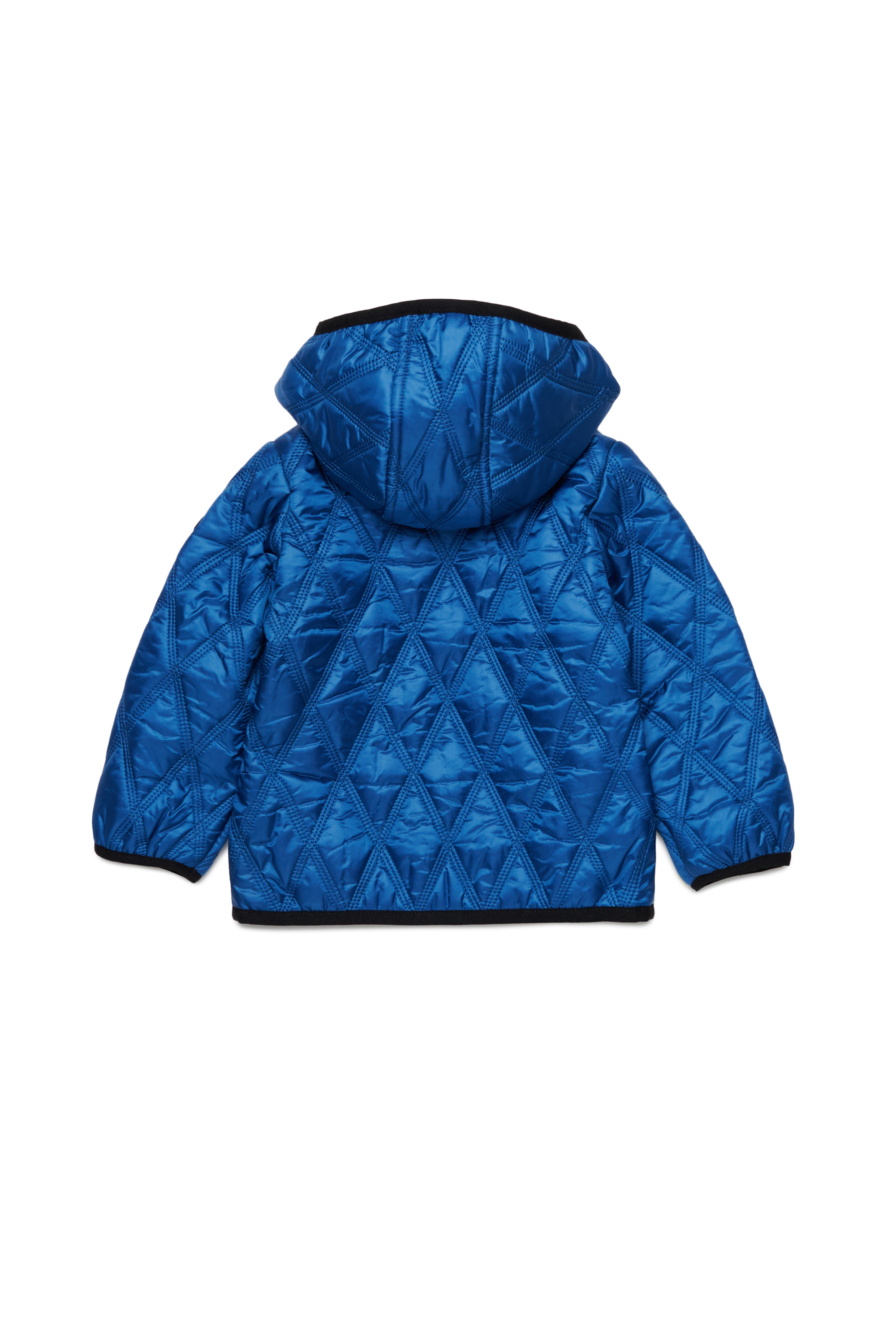 Diesel - JFOKKERB, Unisex's Hooded quilted jacket with Oval D patch in Blue - 2