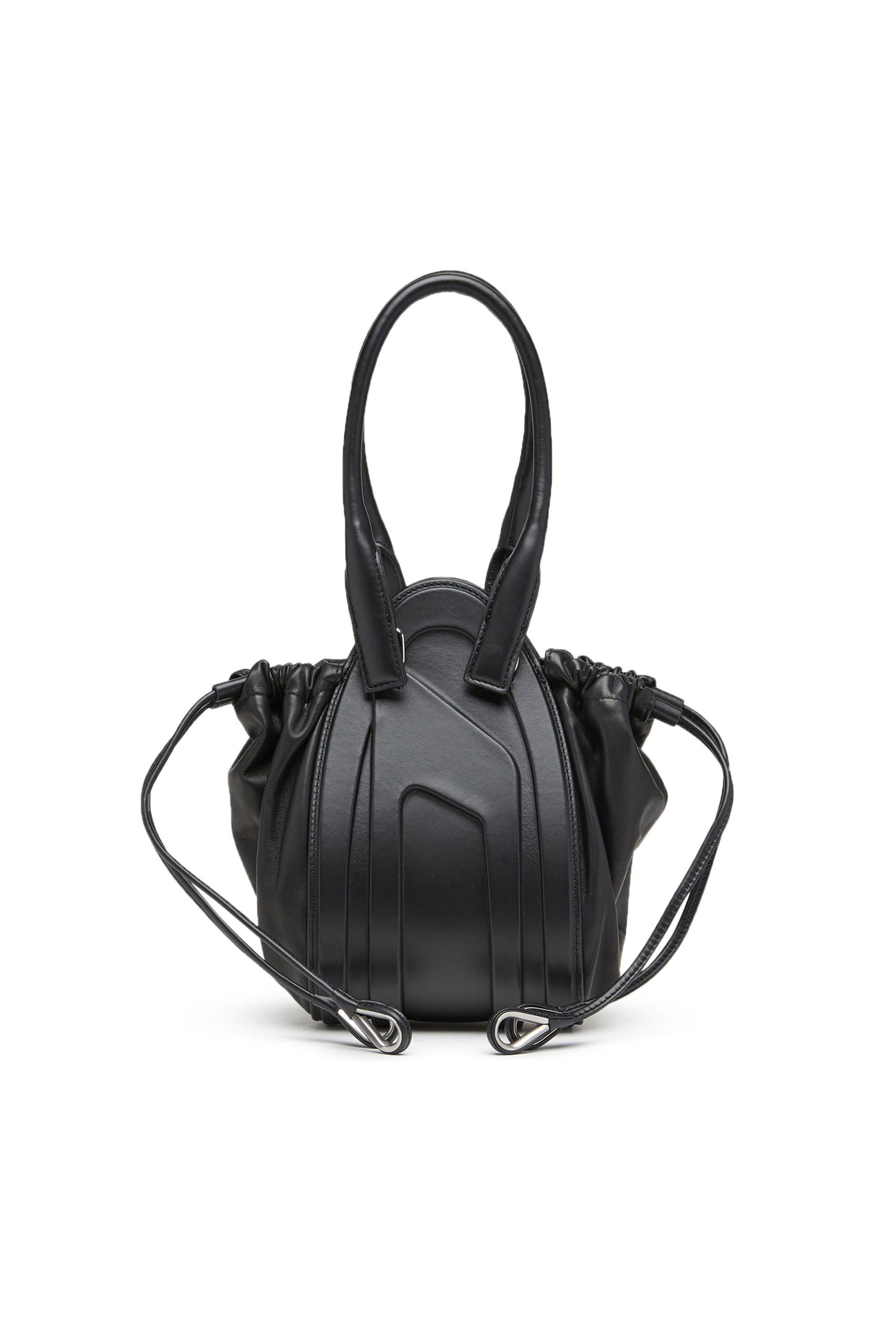 Diesel - 1DR-FOLD XS, Woman 1DR-Fold XS-Oval logo handbag in nappa leather in Black - Image 2