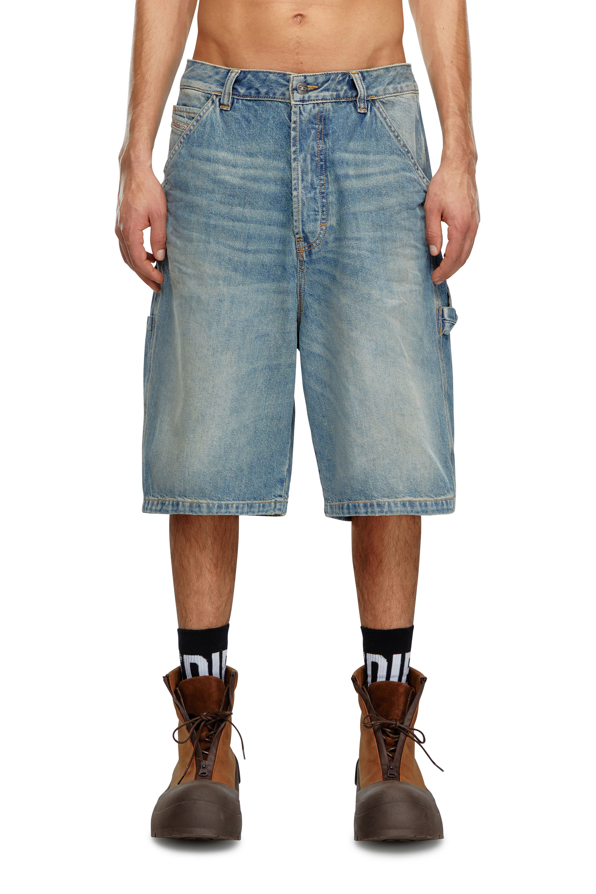 Diesel - D-LIVERY-SHORT, Man Denim utility shorts in Blue - Image 2