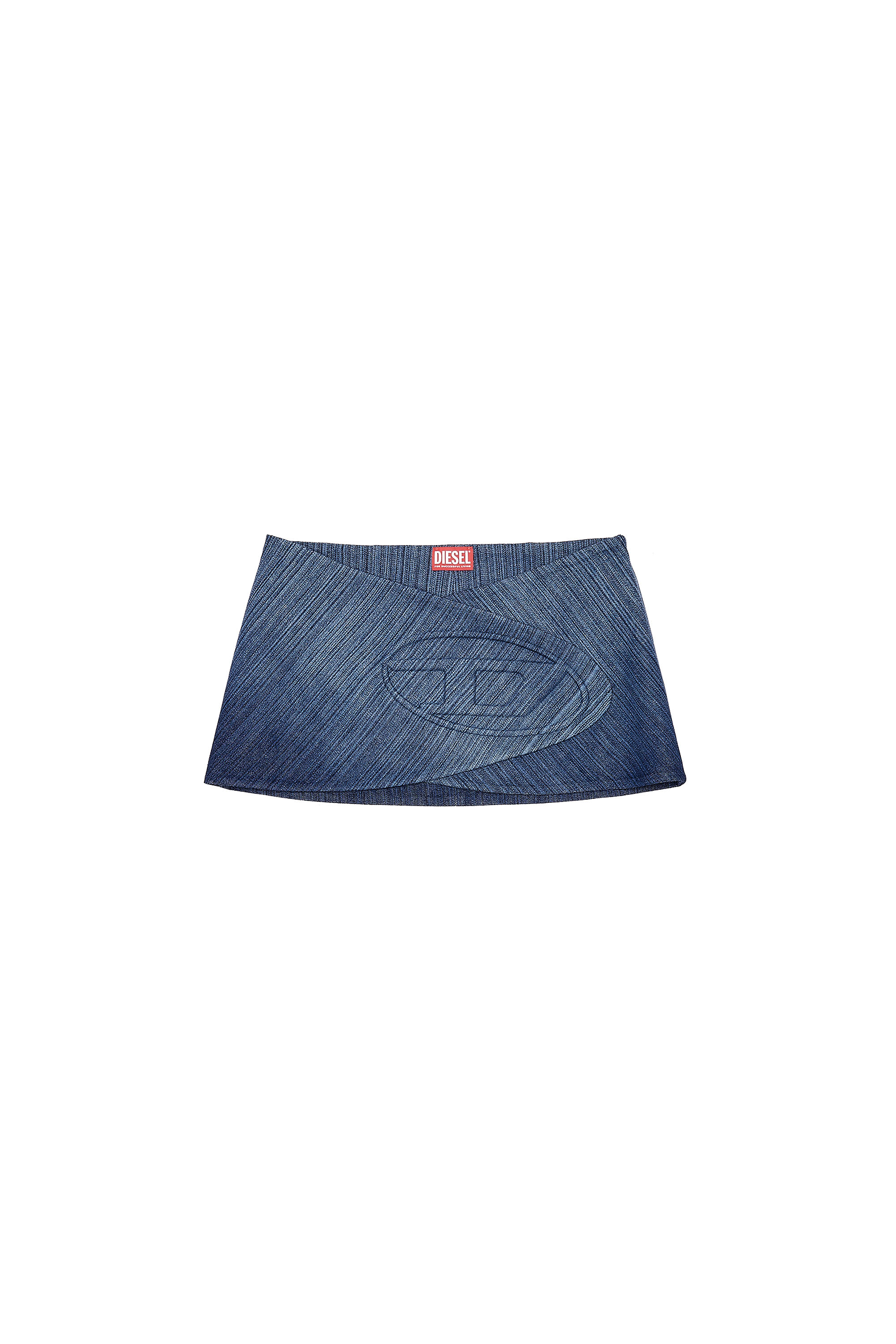 Diesel - DE-LORI-FSD, Woman Skirt-belt in streaky denim in Blue - Image 3