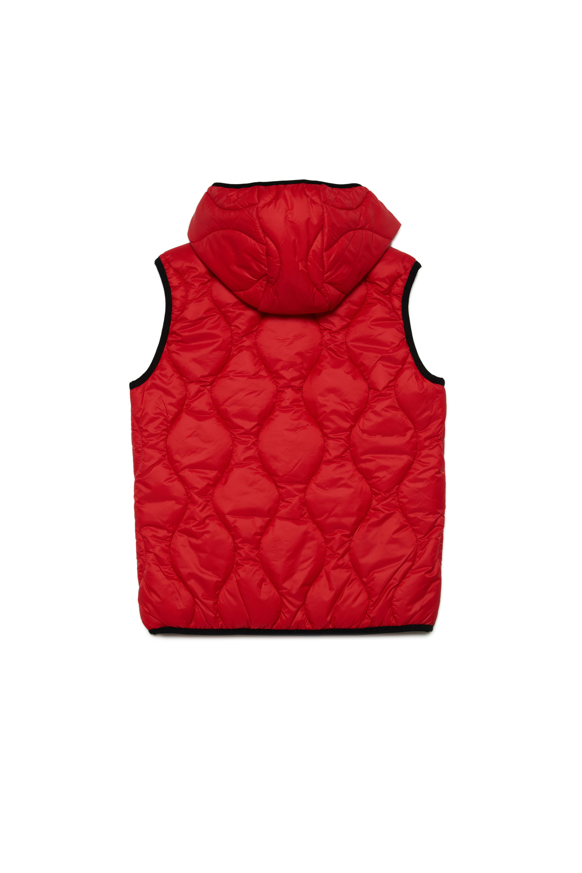 Diesel - JSLASH, Unisex Hooded vest in quilted nylon in Red - Image 2