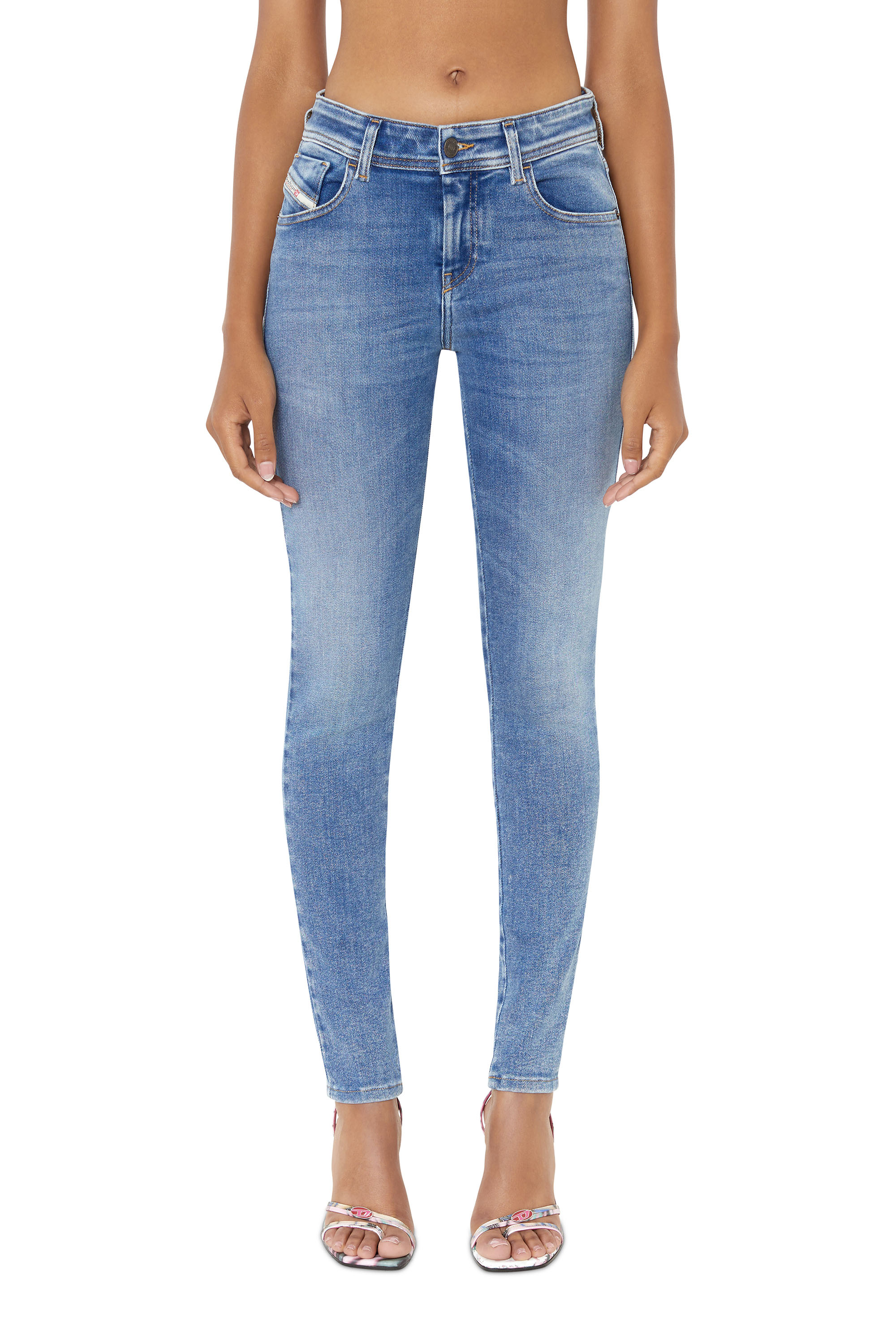 Diesel - Woman Super skinny Jeans 2017 Slandy 09D62, Medium blue - Image 1