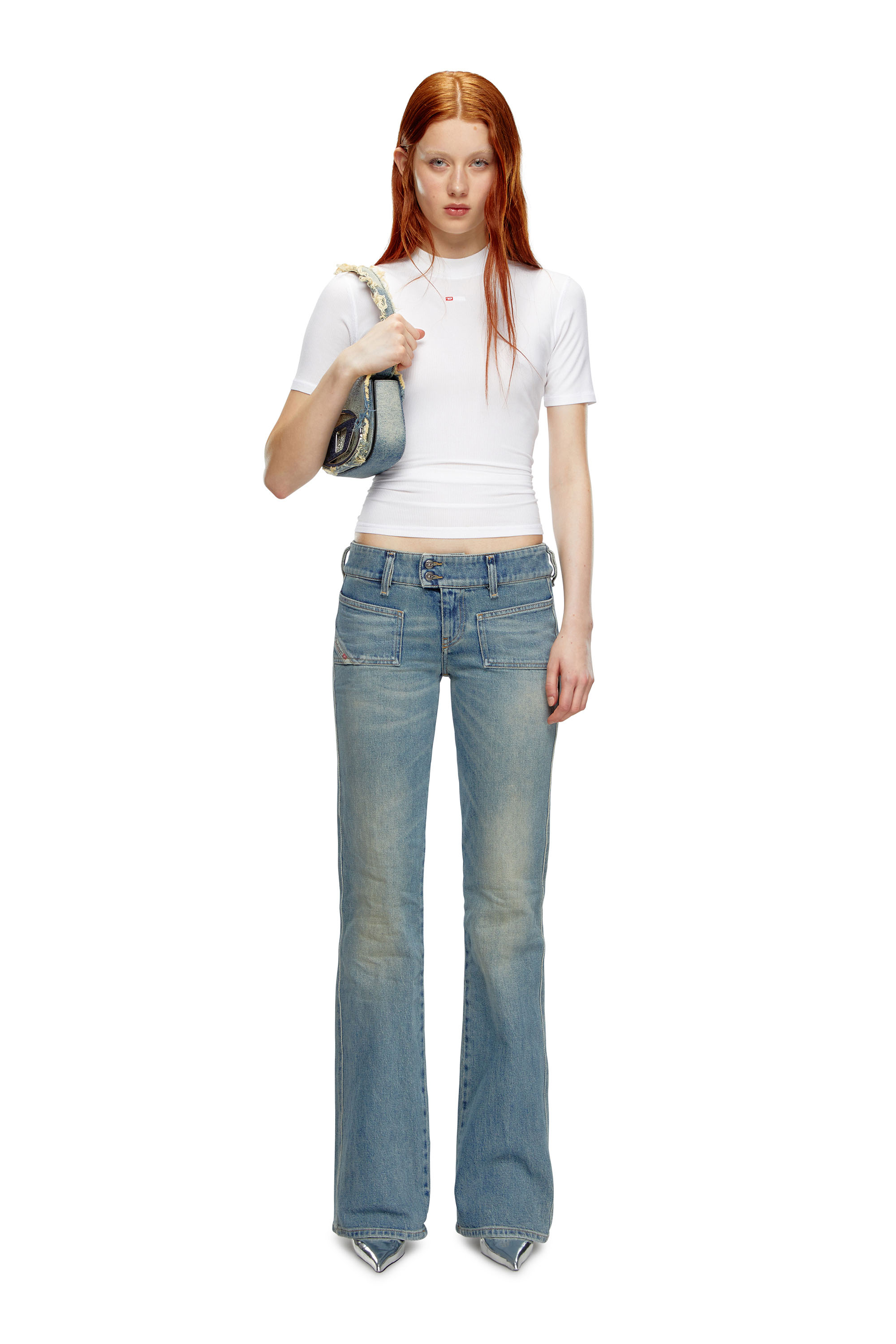 Diesel - Woman's Bootcut and Flare Jeans D-Hush 09J55, Light Blue - 2