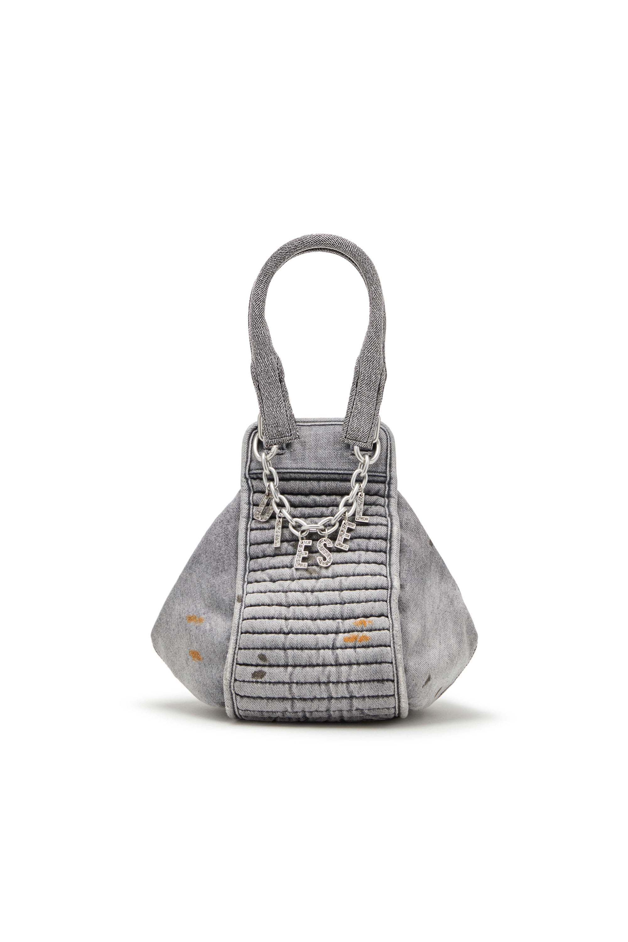 Diesel - D-VINA-S, Woman D-Vina-S - Small slouchy bag in solarised denim in Black - Image 1