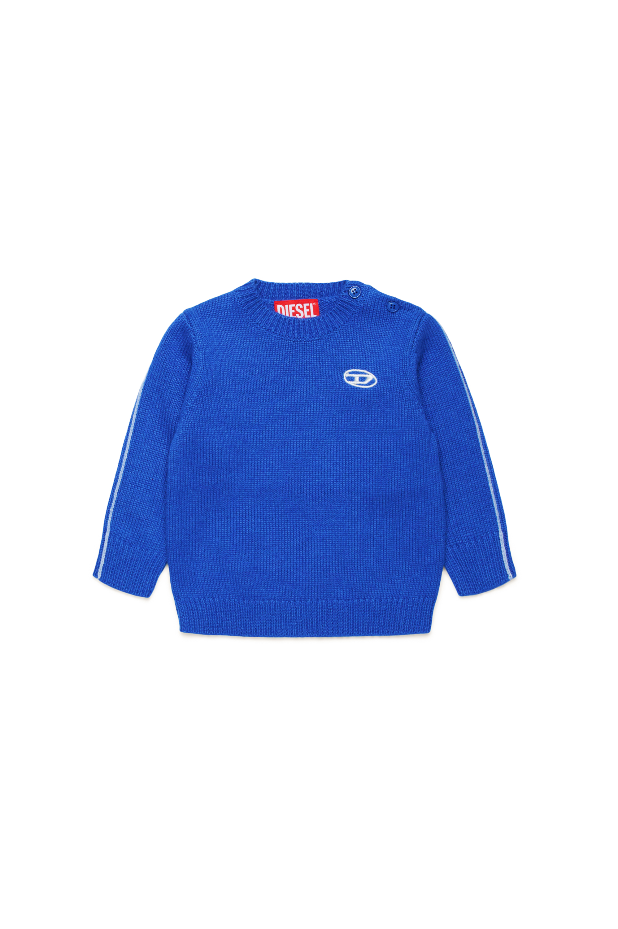 Diesel - KJOSIB, Unisex's Piped jumper in cashmere-enriched blend in Blue - 1