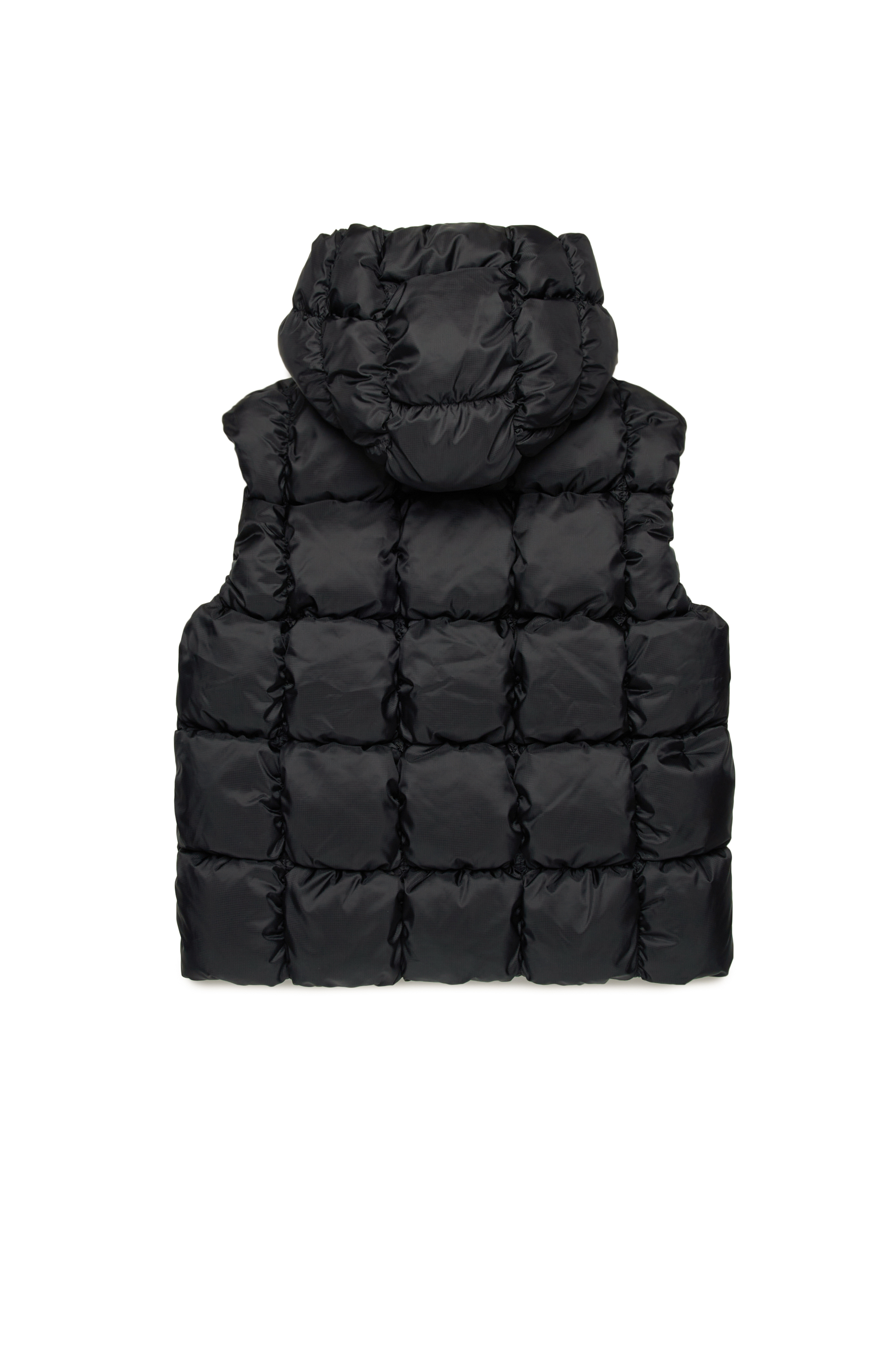 Diesel - JRAMBO, Unisex Puffer vest with checked quilting in Black - Image 2