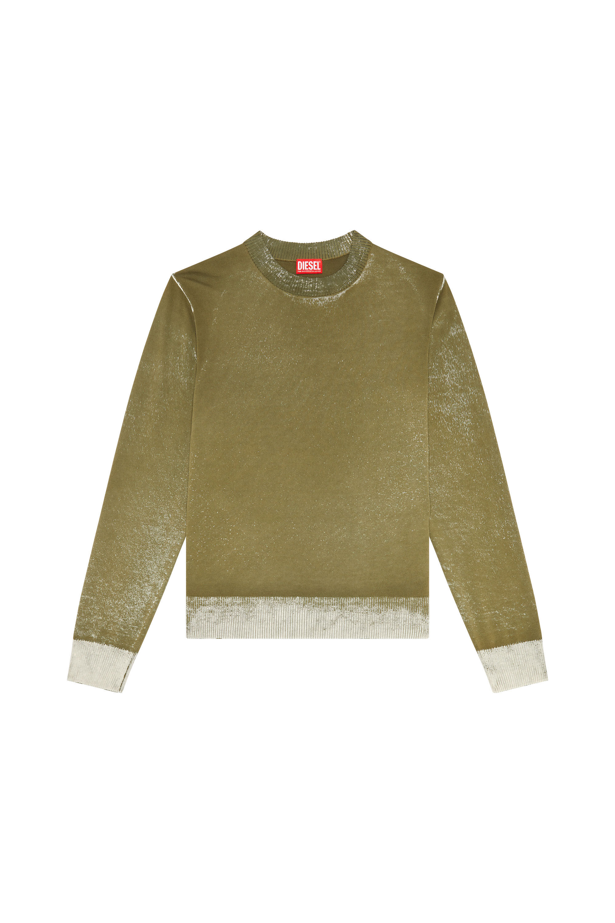 Diesel - K-LARENCE-B, Man Reverse-print cotton jumper in Green - Image 2