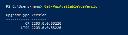 Comando de PowerShell para obtener la versión más reciente del VDA