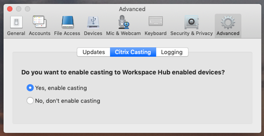 Enable Citrix Casting