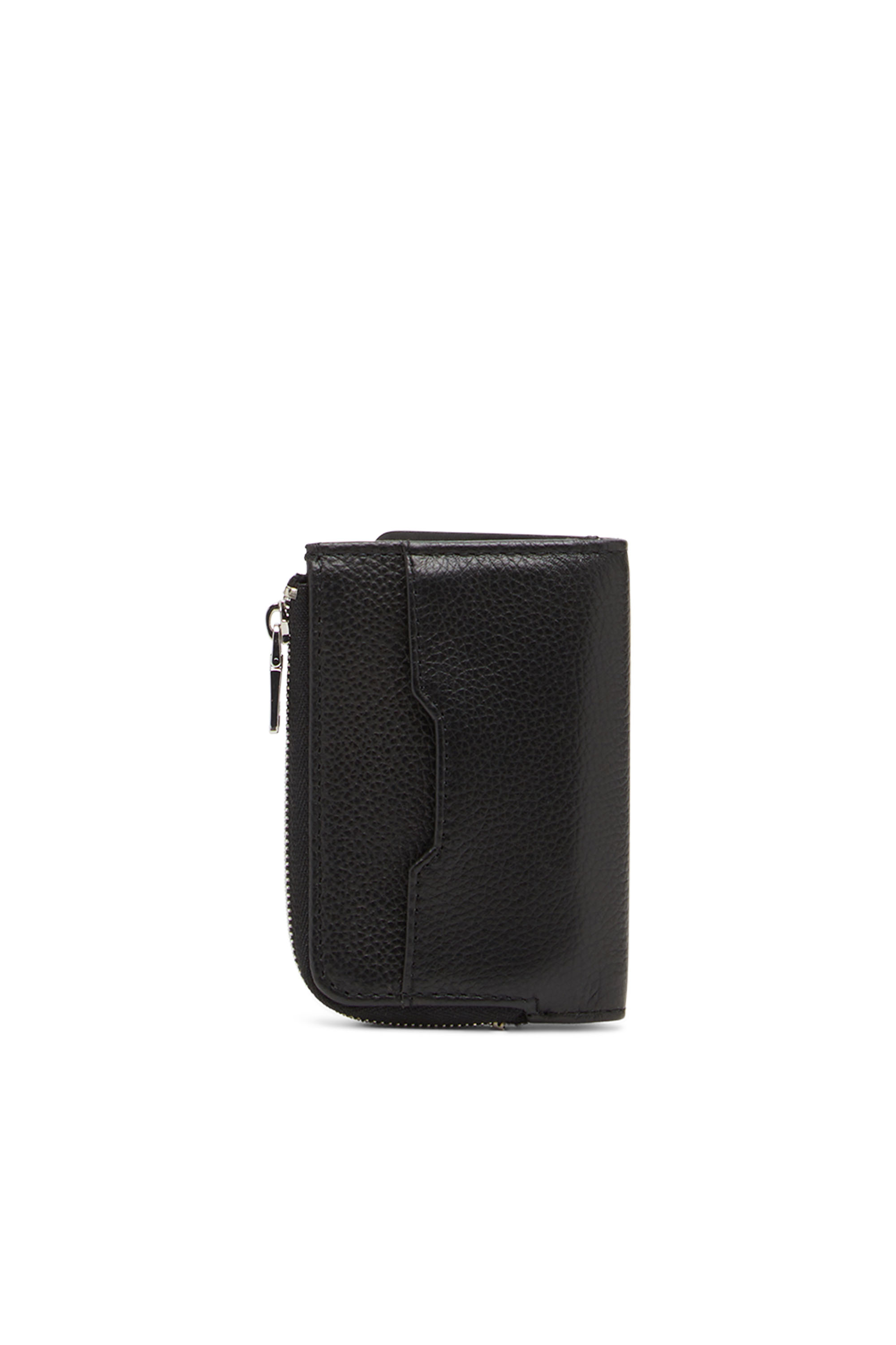 Diesel - L-ZIP KEY, Man Key case in grained leather in Black - Image 2