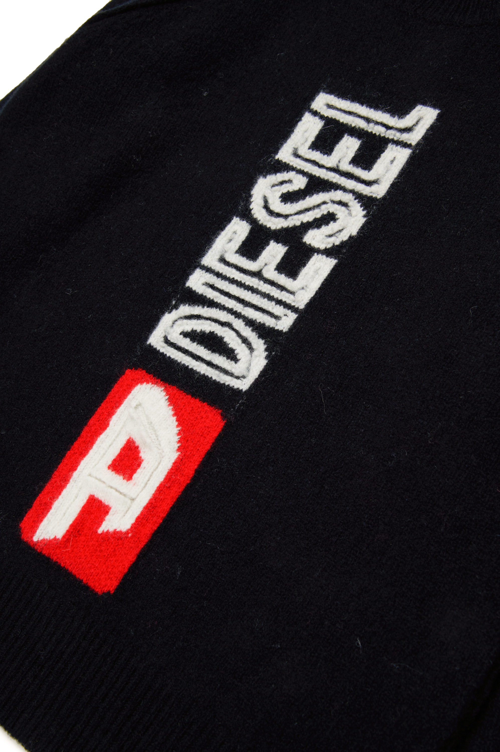 Diesel - KSARIA OVER, Unisex's Wool jumper with logo intarsia in Black - 4