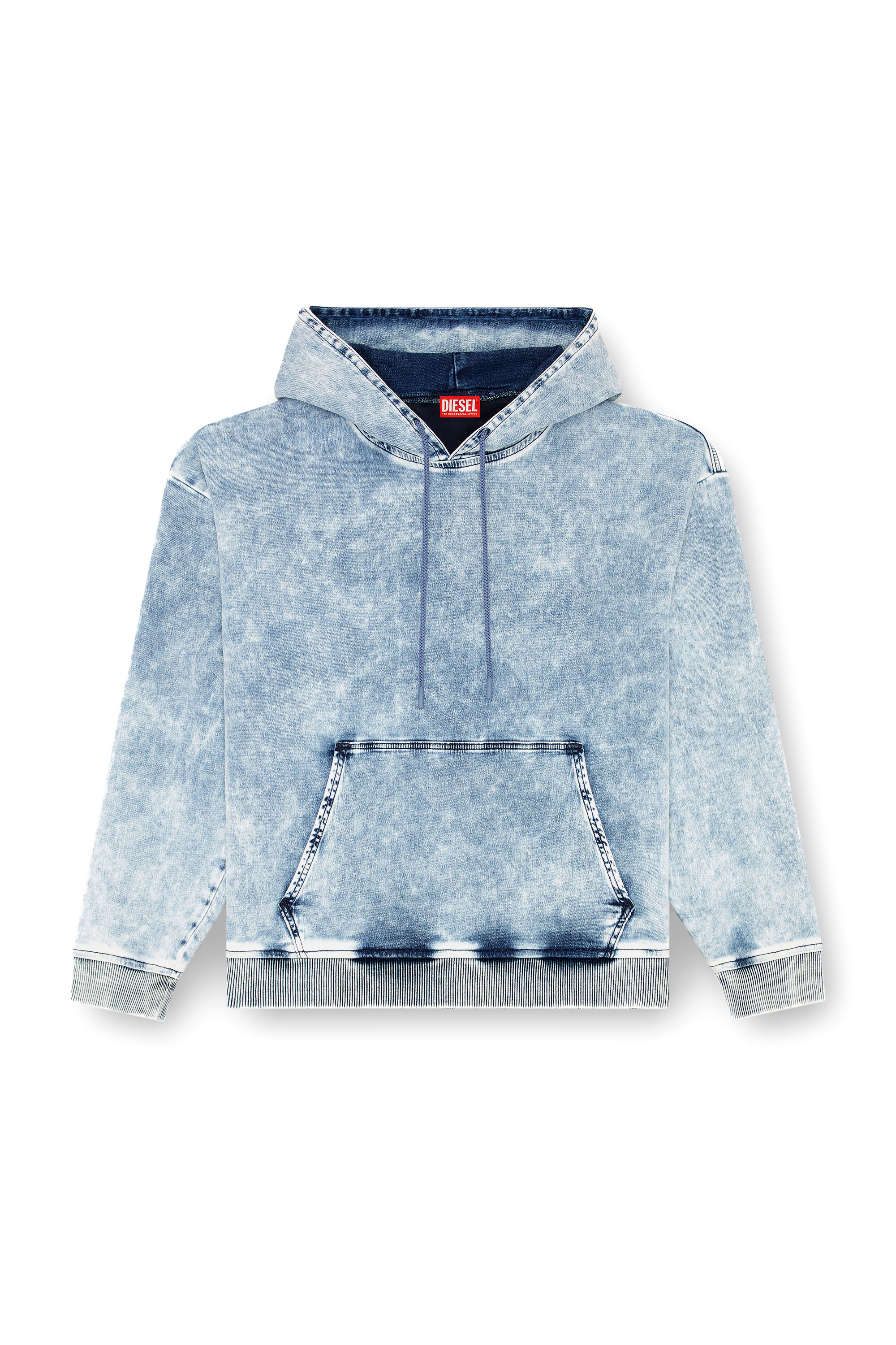 Diesel - D-UM-RIB-S2 TRACK, Unisex Sweatshirt in Track Denim with Oval D in Blue - Image 7