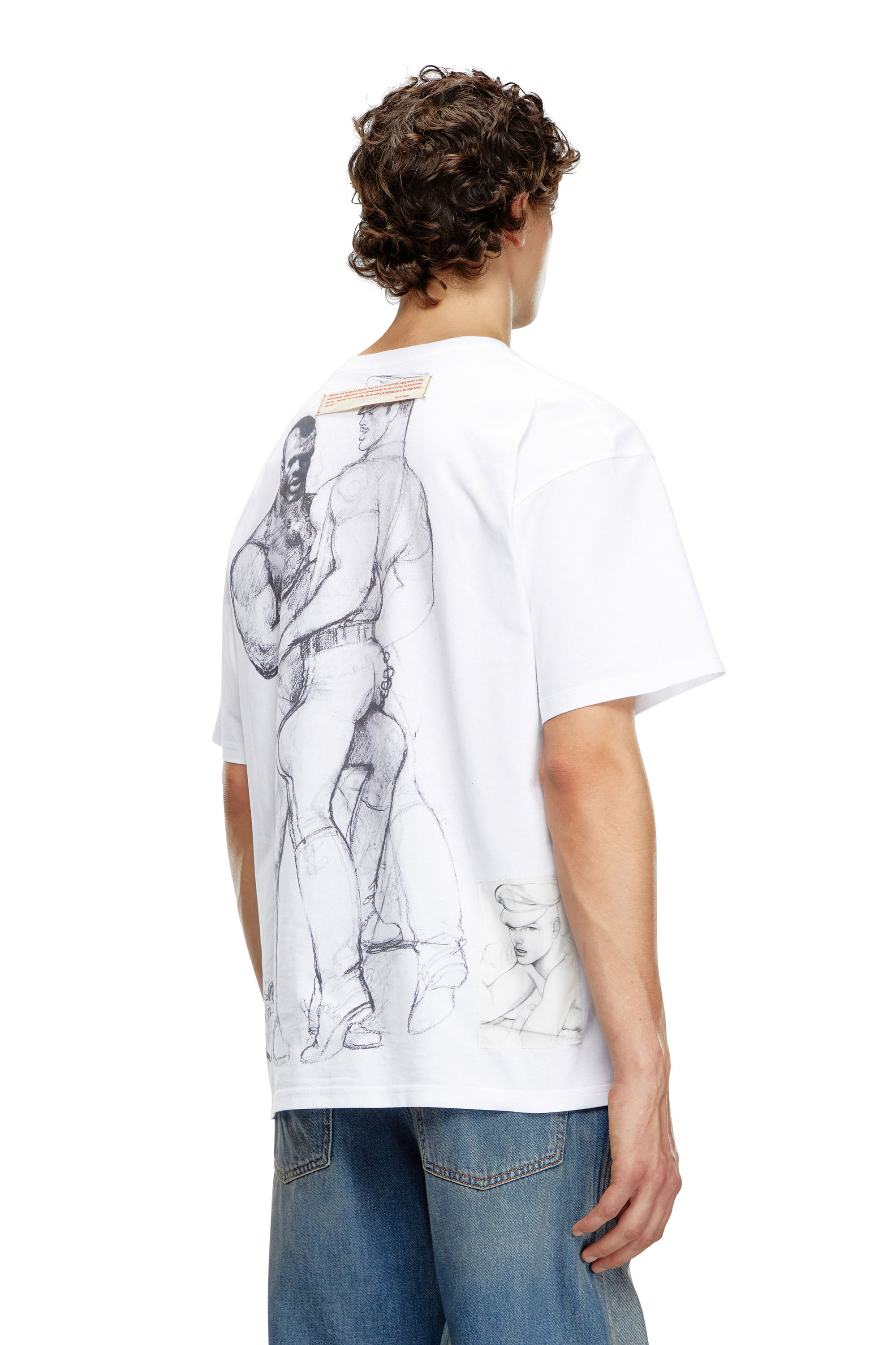 Diesel - PR-T-BOXT-TOF, Unisex T-shirt with prints and patches in White - Image 3