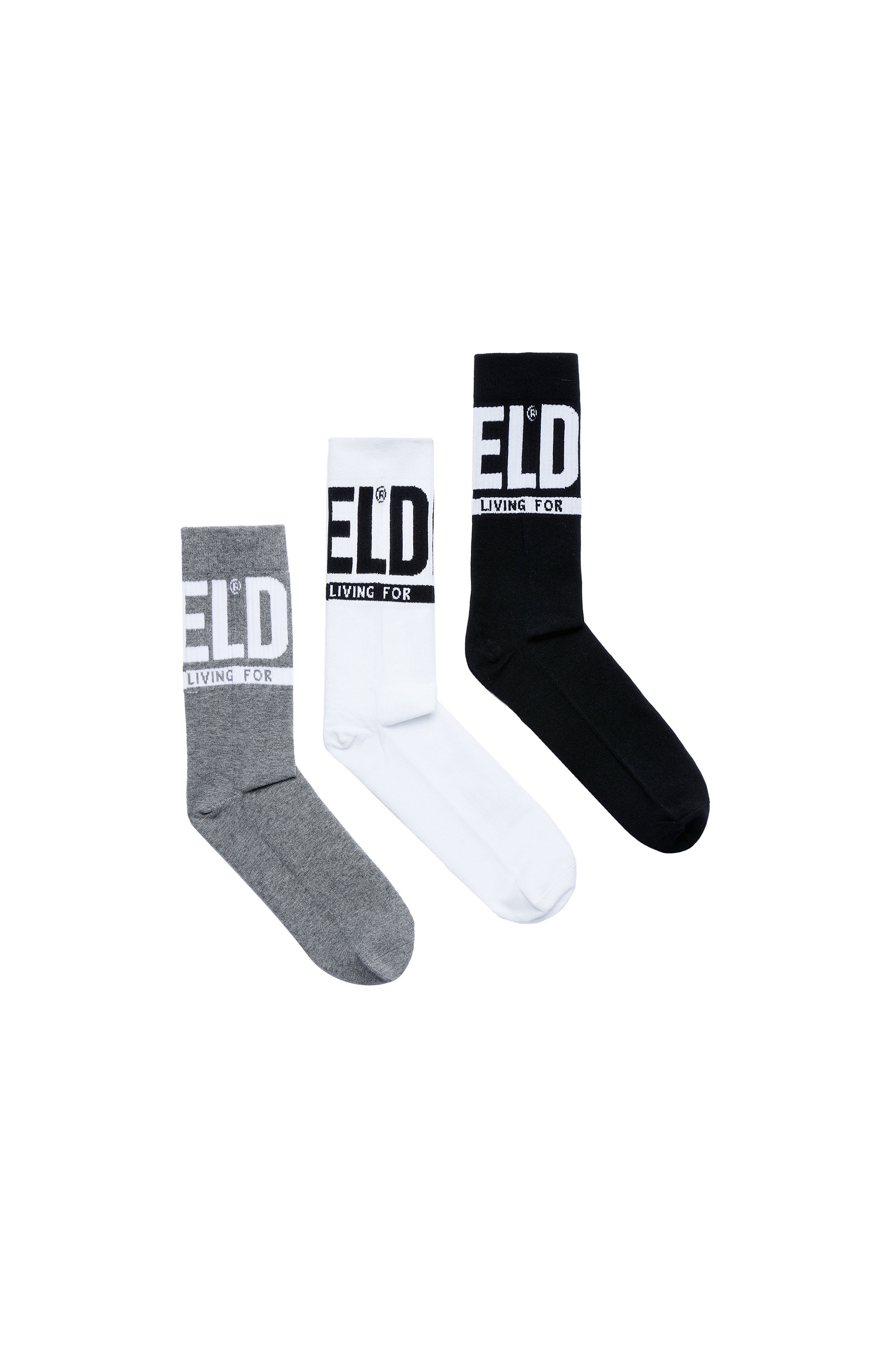 Diesel - SKM-RAY-THREEPACK, Man 3-pack socks with Diesel logo in Grey - Image 1