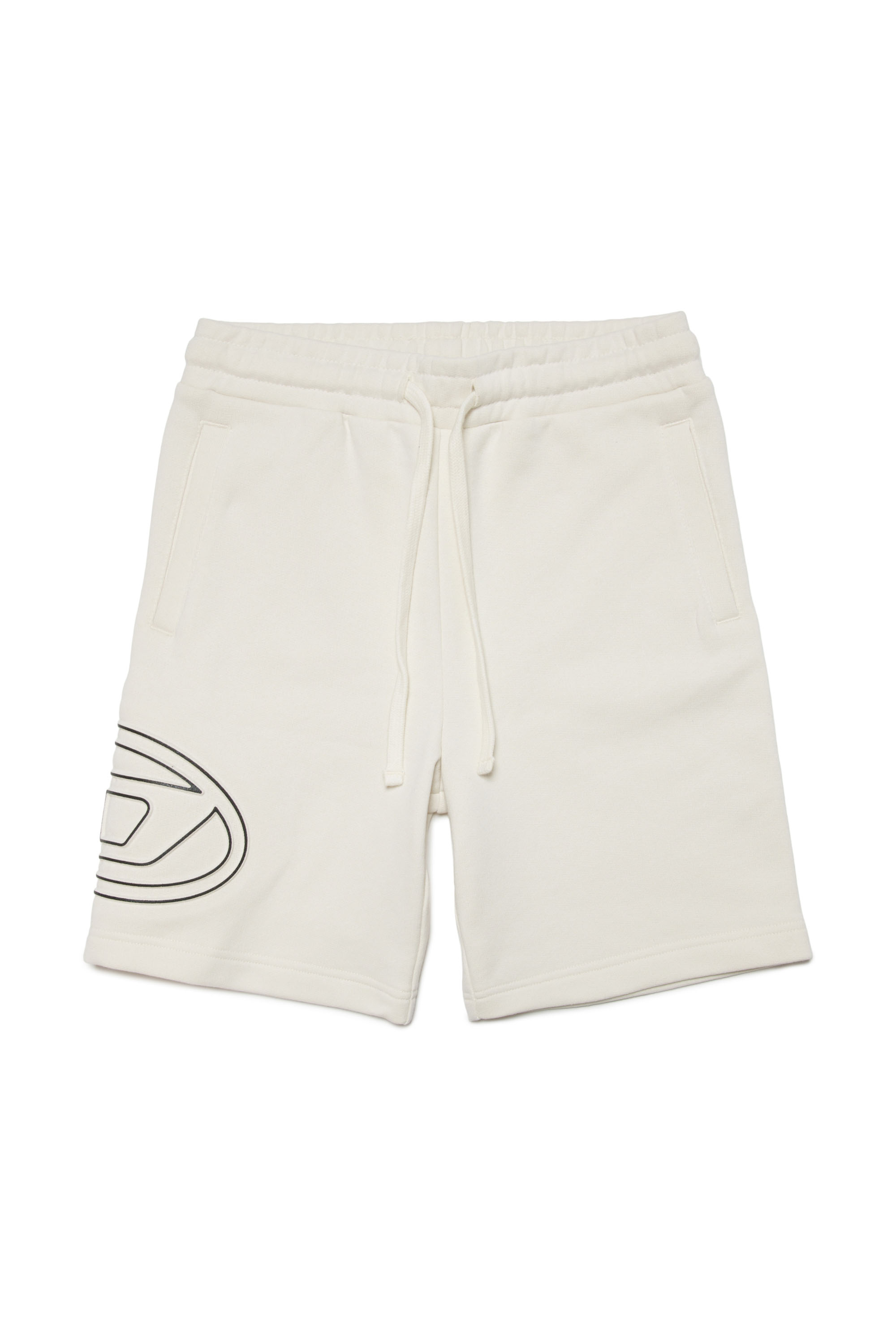 Diesel - PCURVBIGOVAL, Man Sweat shorts with embossed Oval D logo in White - Image 1