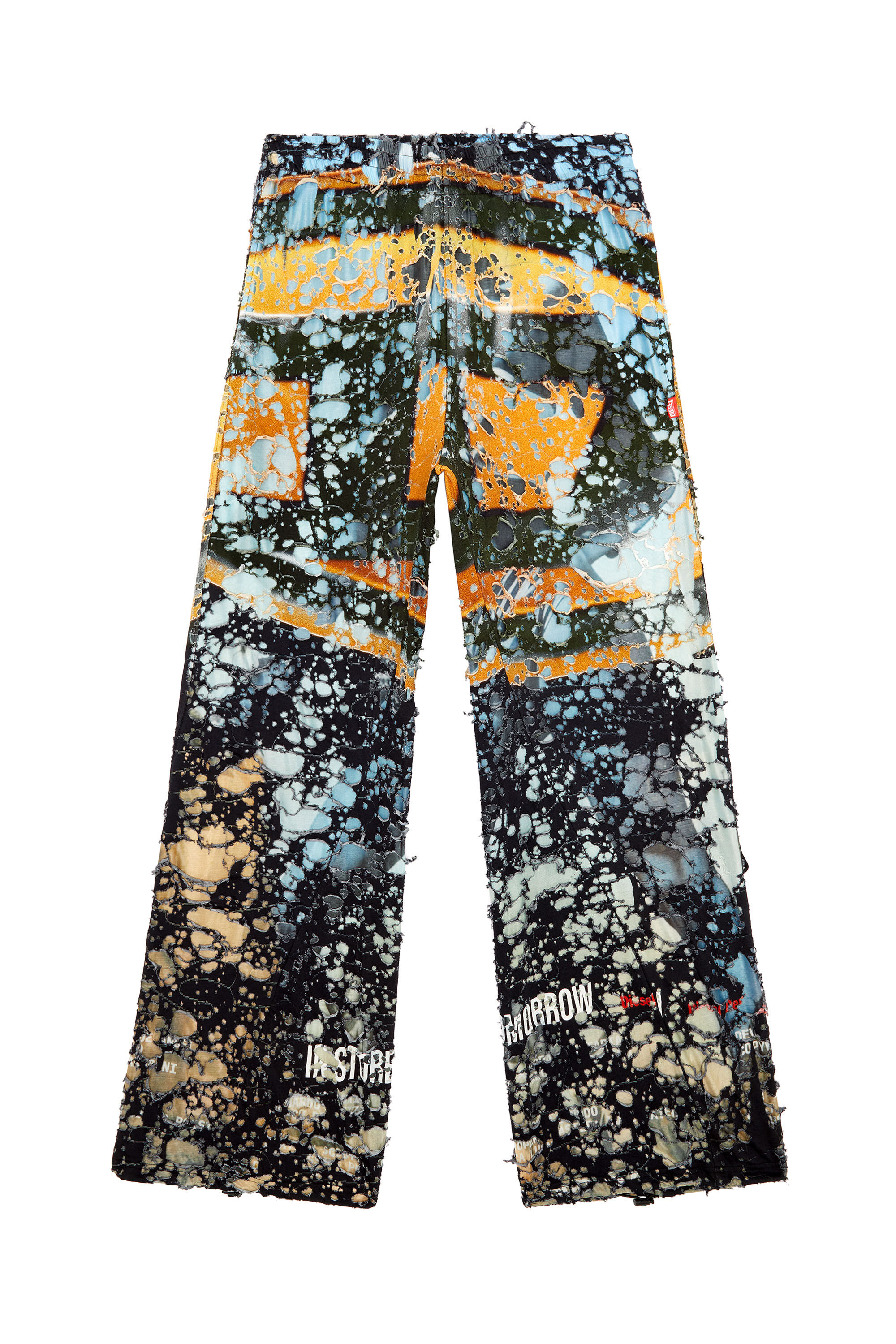 Diesel - P-LEOPES-PEEL, Man Destroyed pants with cinema prints in Multicolor - Image 2