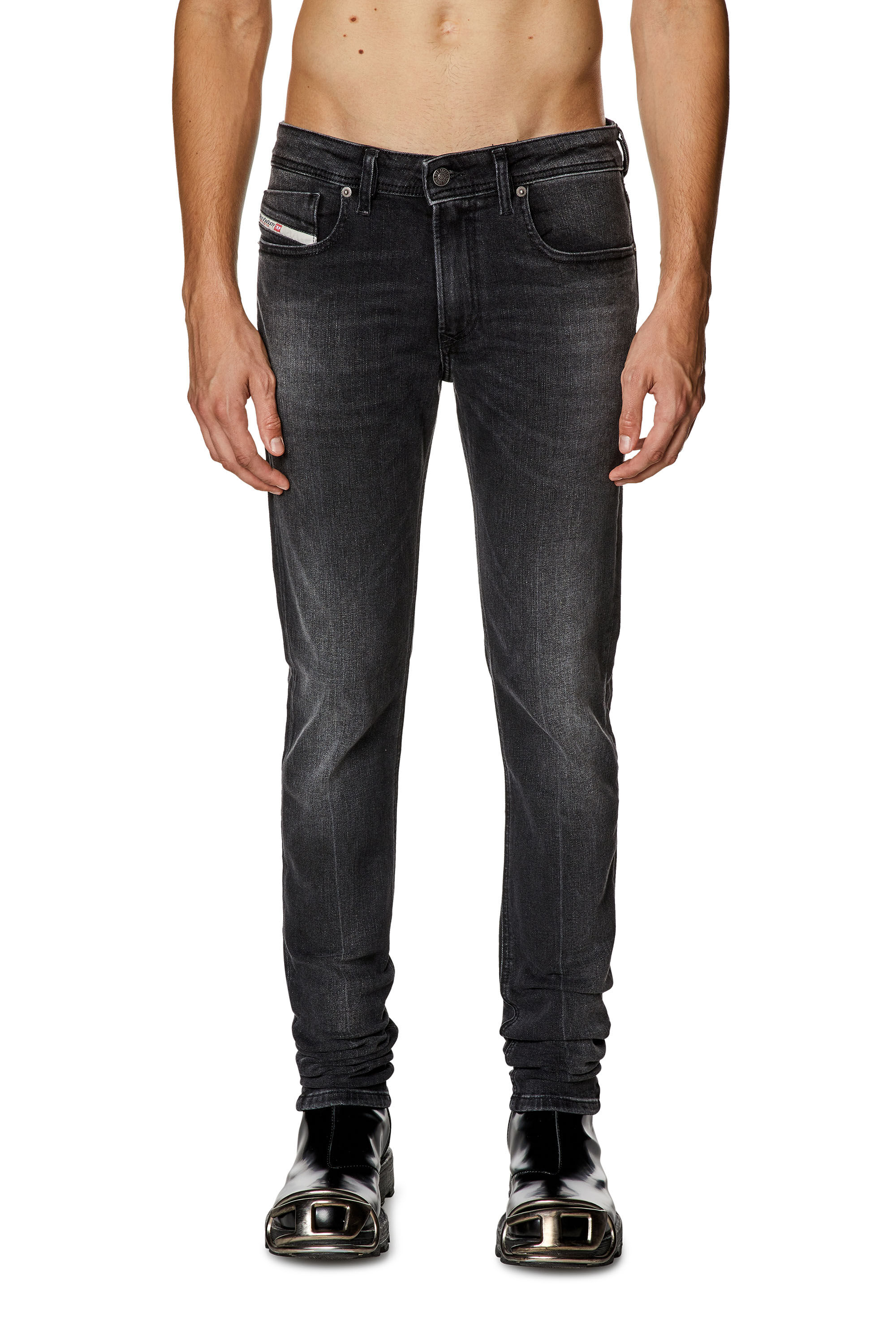 Diesel - Man Skinny Jeans 1979 Sleenker 0PFAX, Black/Dark grey - Image 3