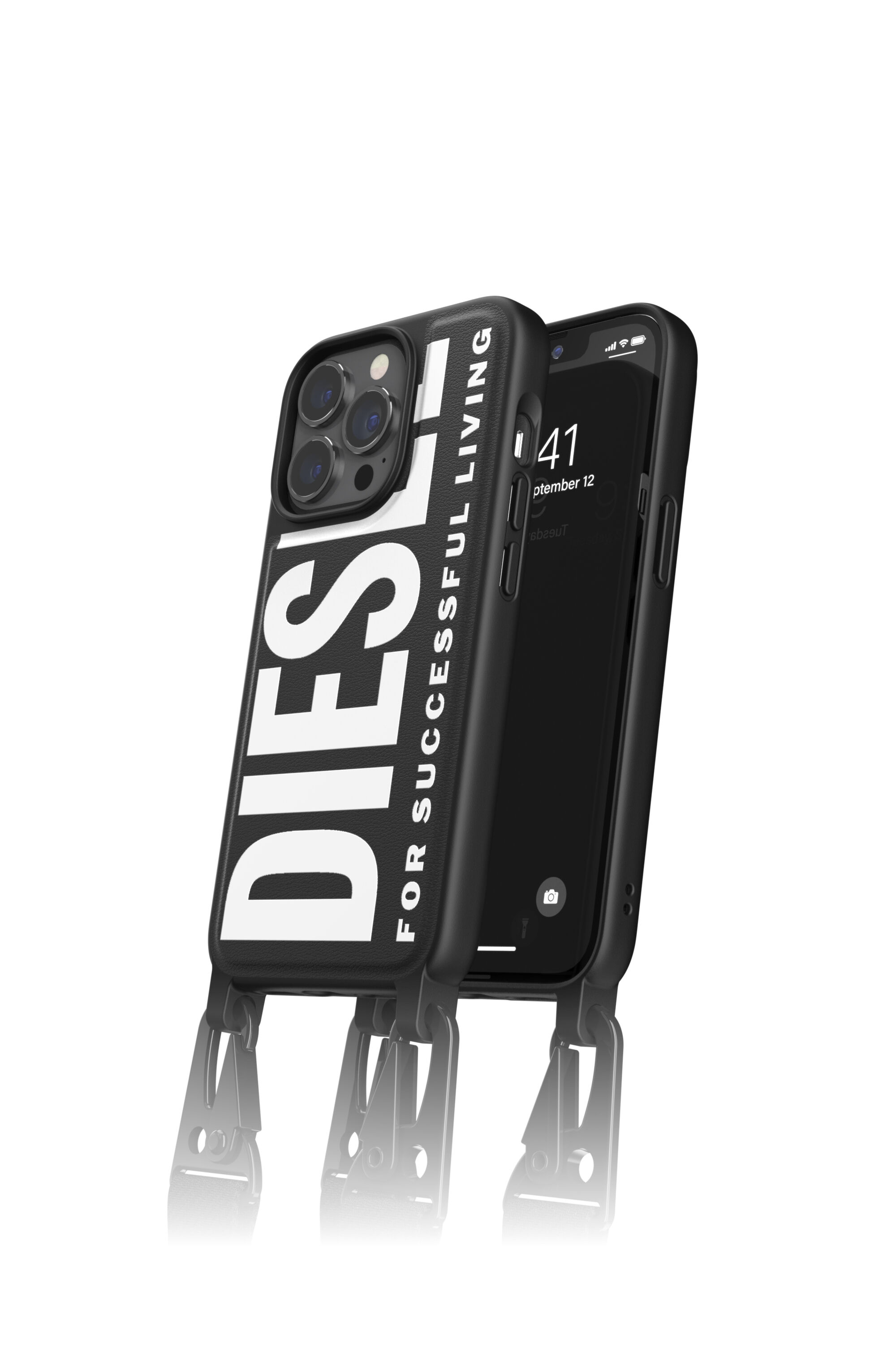 Diesel - 47169 NECKLACE CASE, Unisex's Necklace case core  for iPhone 13/13 Pro in Black - 1