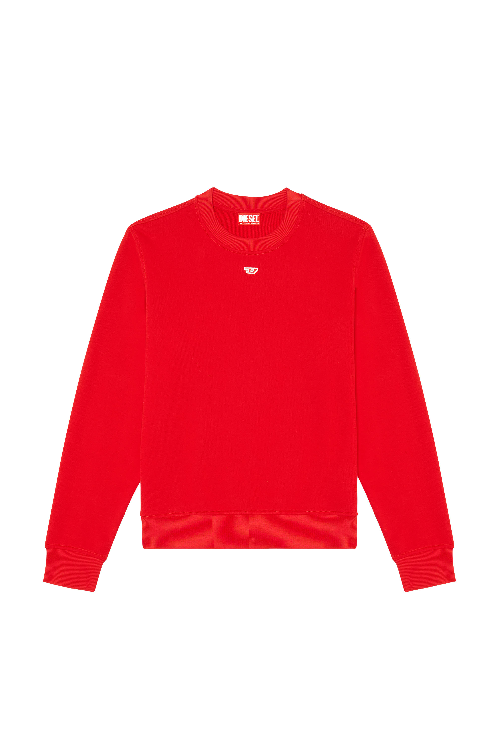 Diesel - S-GINN-D, Unisex Sweatshirt with mini D patch in Red - Image 8