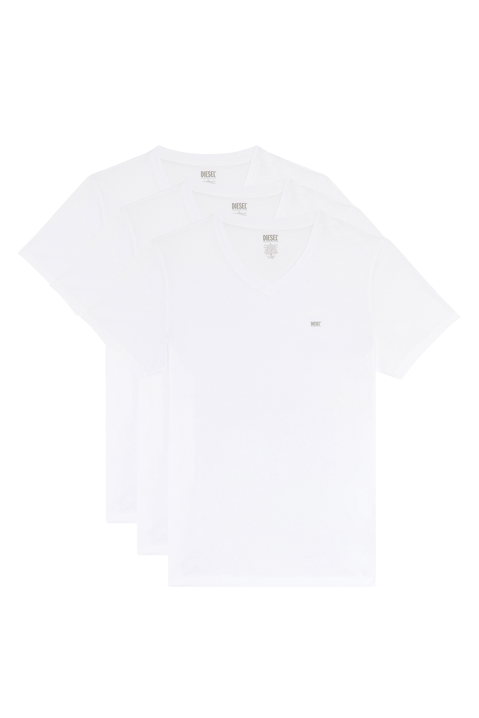 Diesel - UMTEE-MICHAEL3PACK, Hombre Lote de tres camisetas con cuello de pico in Blanco - Image 1