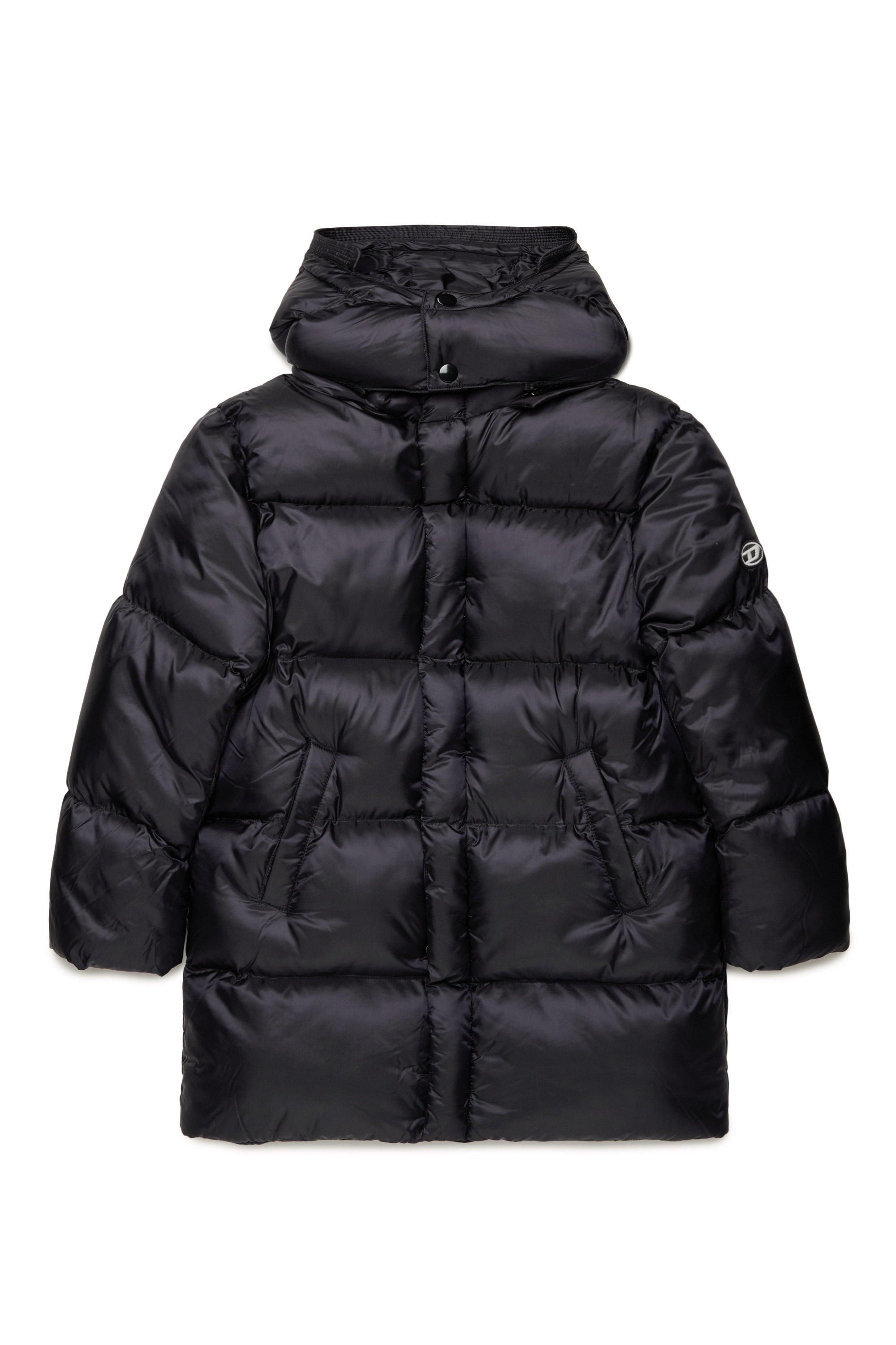 Diesel - JWROLFYSMON, Unisex Chaqueta puffer con parche oval D in Negro - Image 1