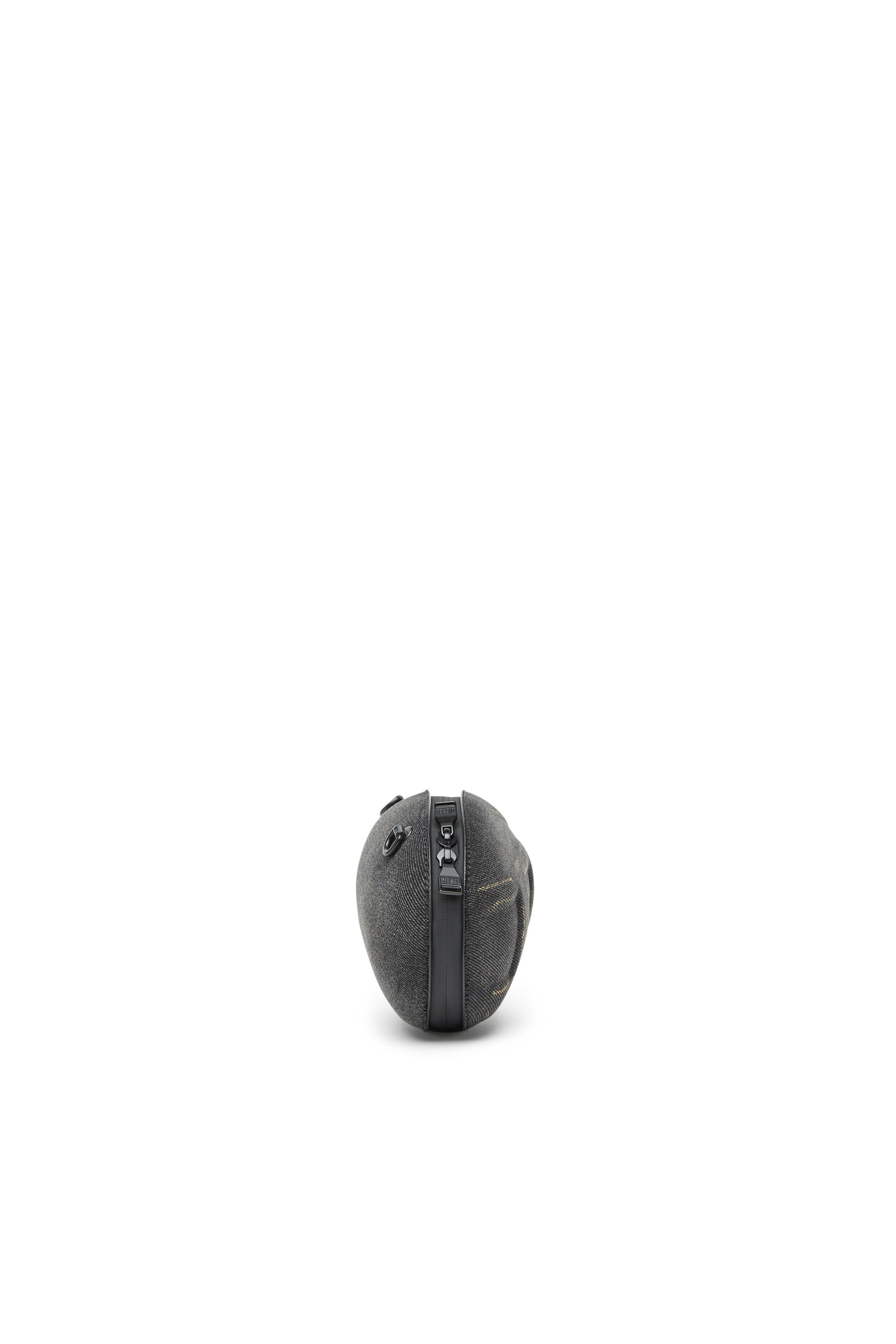 Diesel - D-CLUTCH, Unisex D-Clutch-Bolso clutch Oval D en denim tratado in Negro - Image 3
