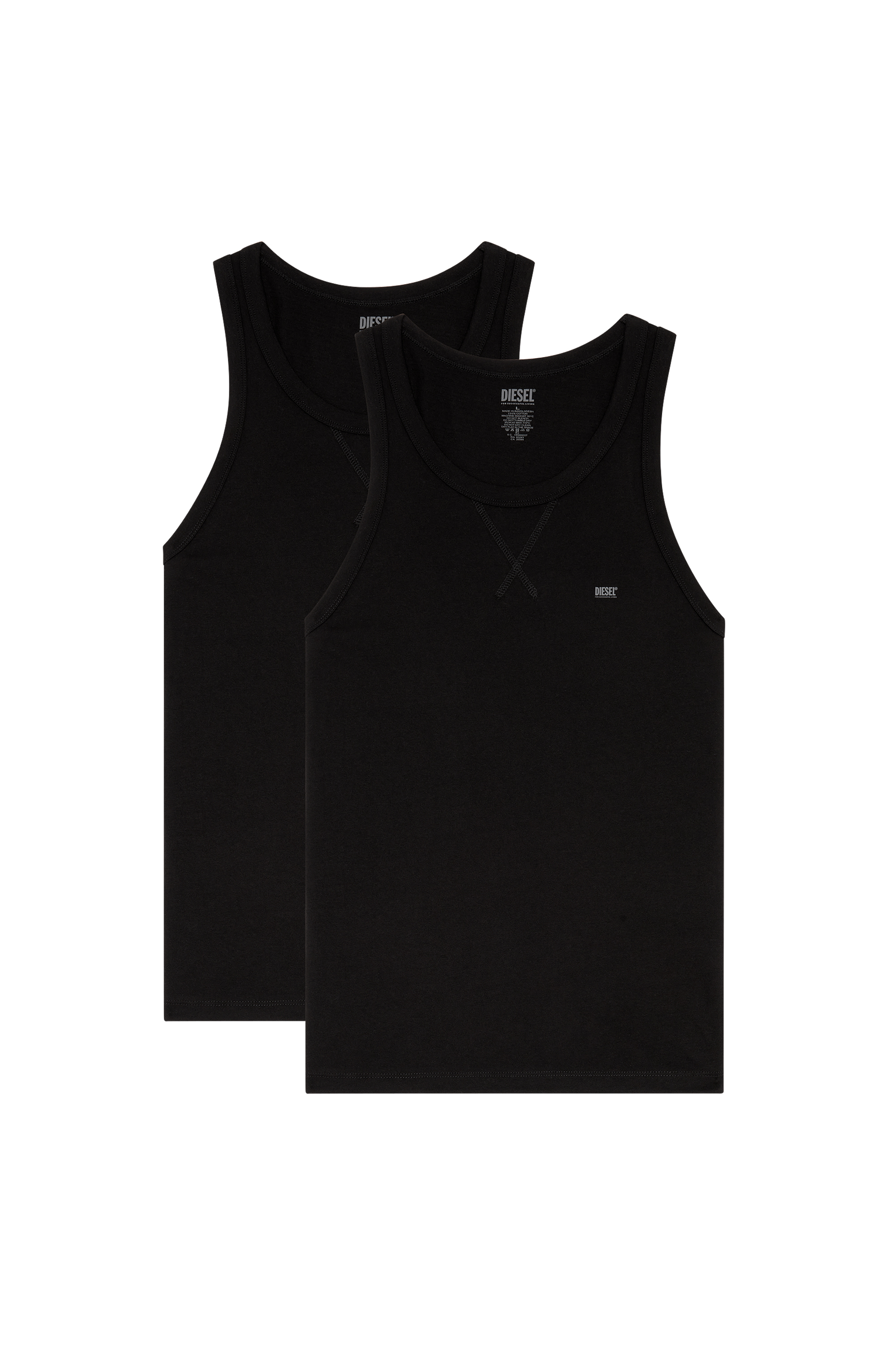 Diesel - UMTK-WALTYTWOPACK, Hombre Paquete de dos camisetas de tirantes de algodón in Negro - Image 1