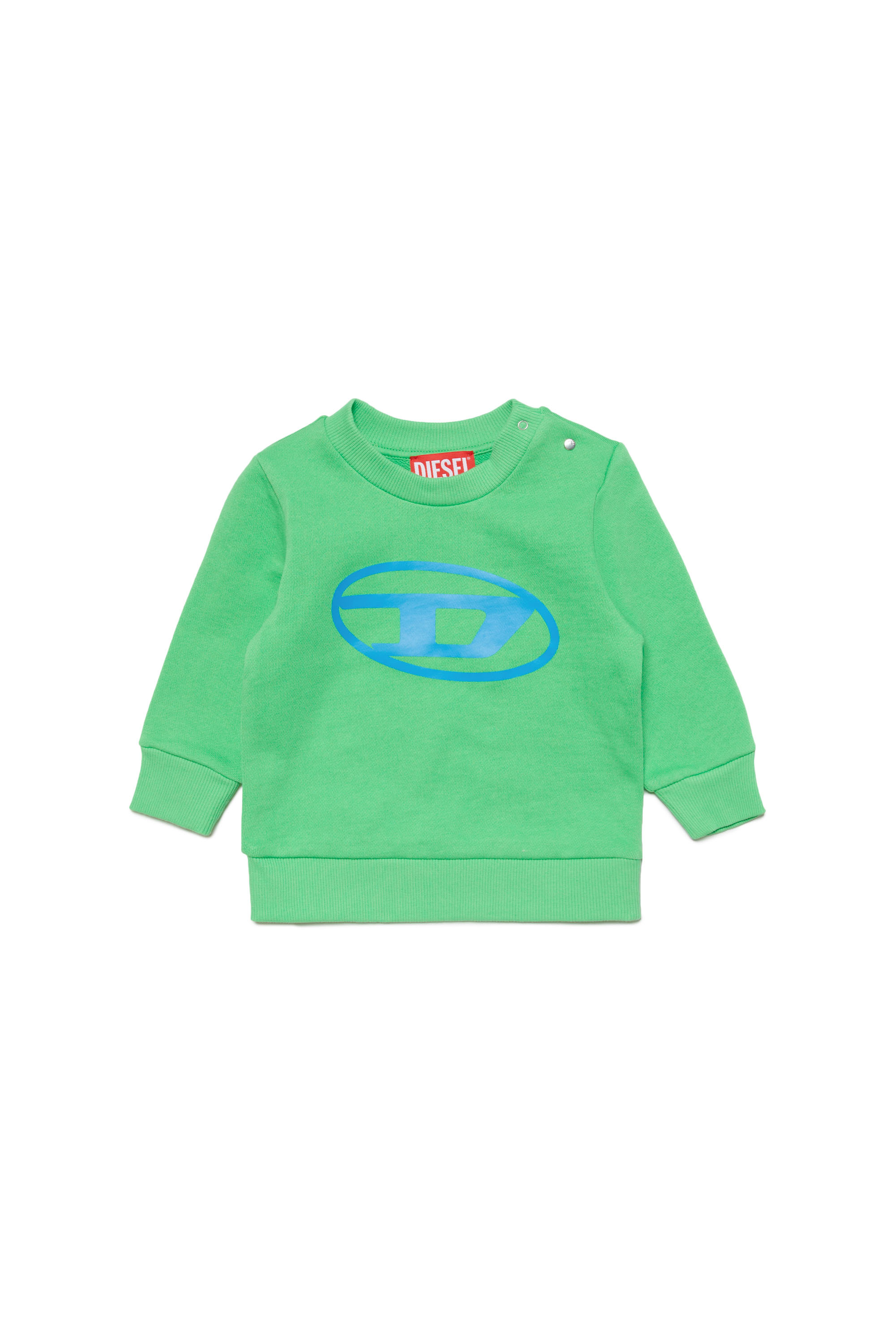 Diesel - SCERB, Unisex Sudadera de algodón con Oval D in Verde - Image 1