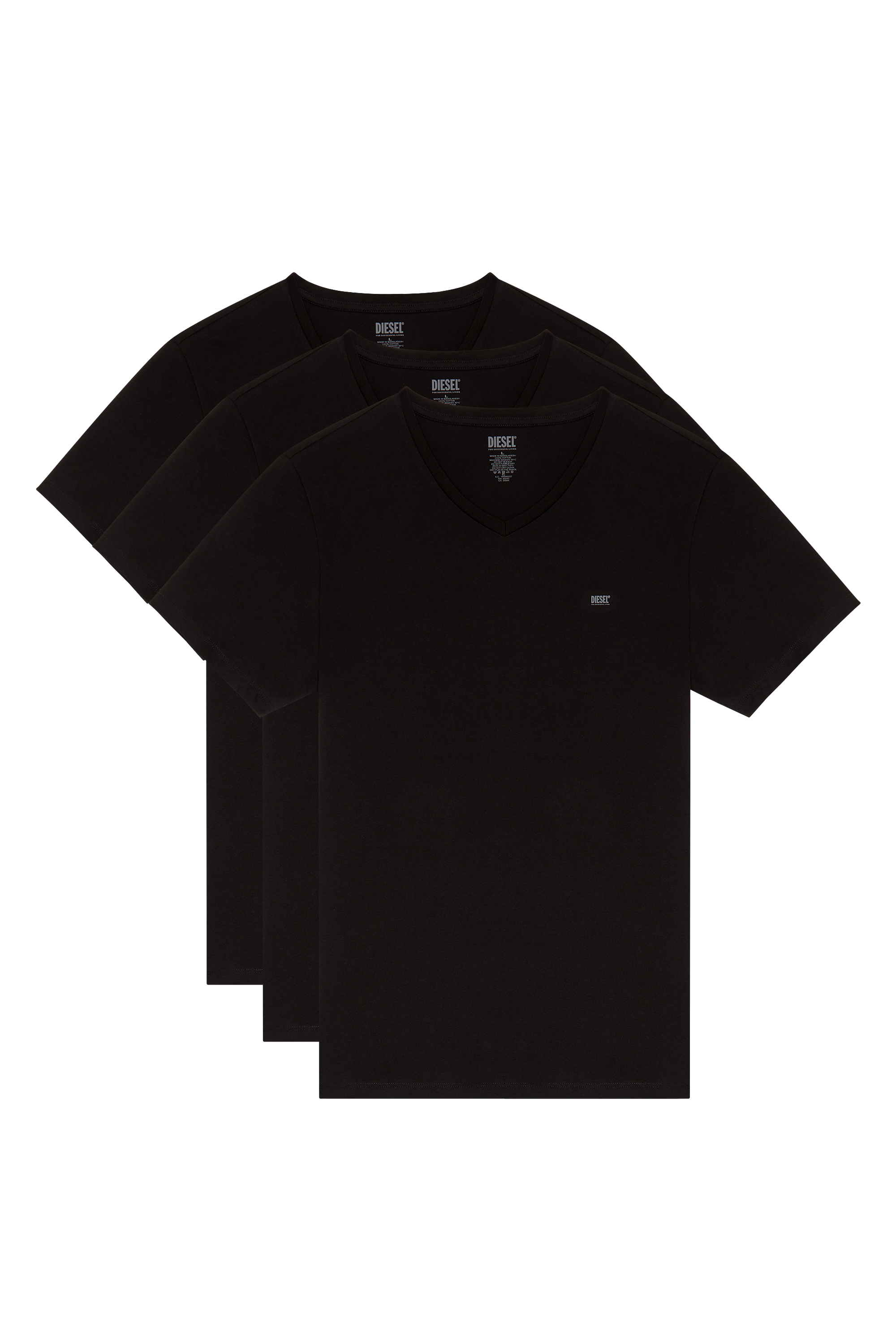 Diesel - UMTEE-MICHAEL3PACK, Hombre Lote de tres camisetas con cuello de pico in Negro - Image 1