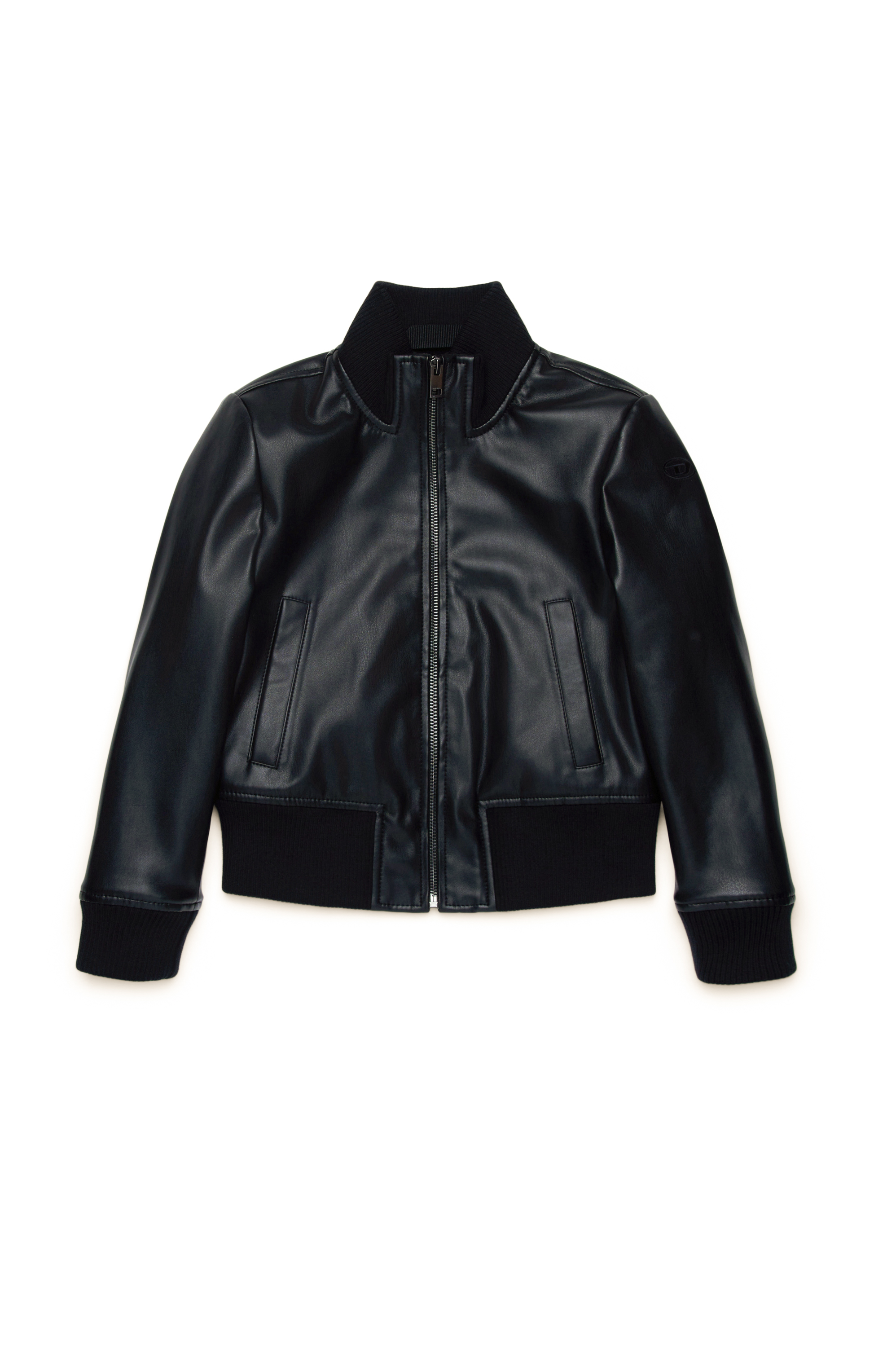 Diesel - JLHUNG, Mujer Chaqueta biker con bordado Oval D in Negro - Image 1