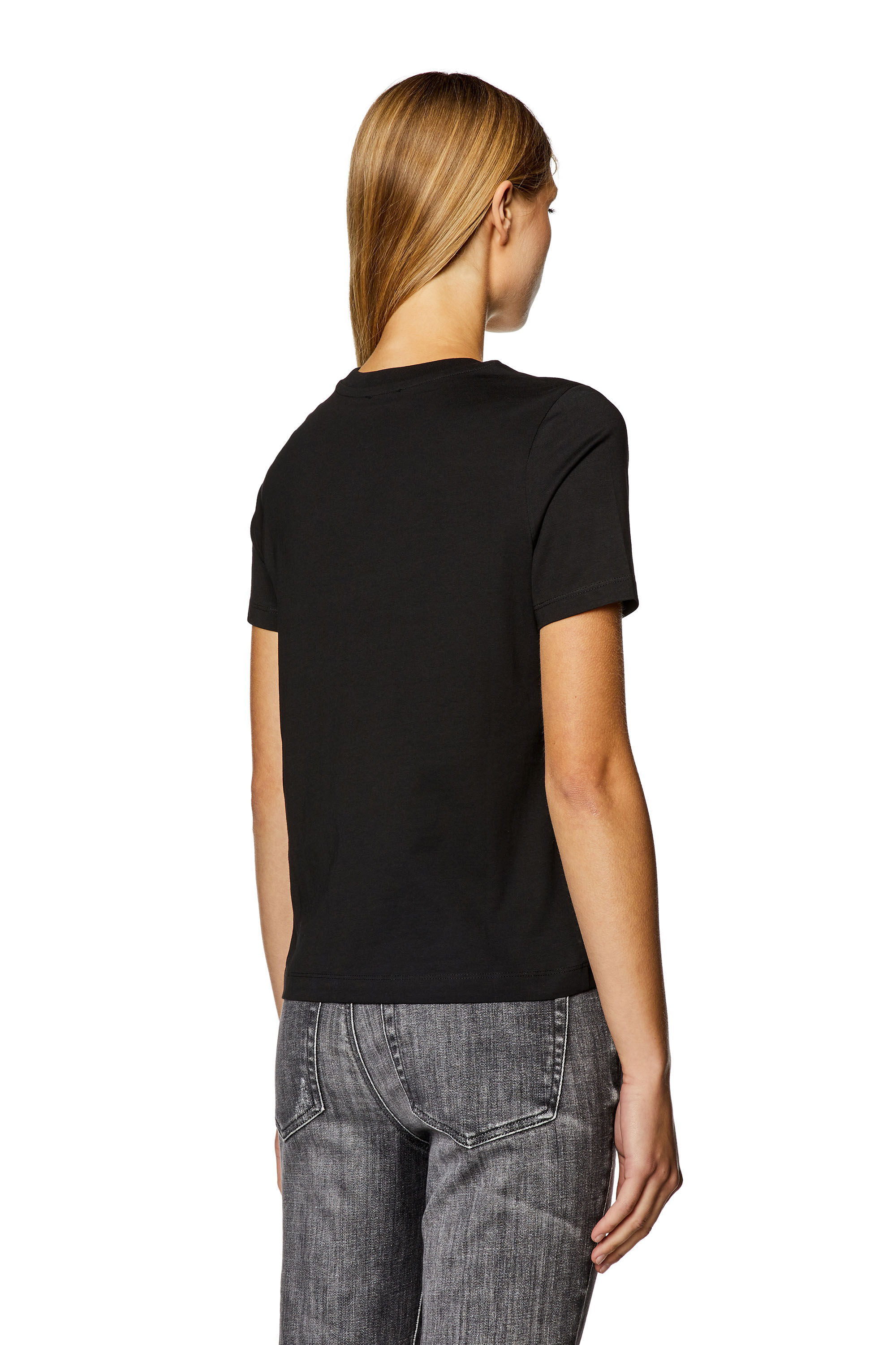 Diesel - T-REG-D, Mujer Camiseta con mini parche con el logotipo in Negro - Image 4