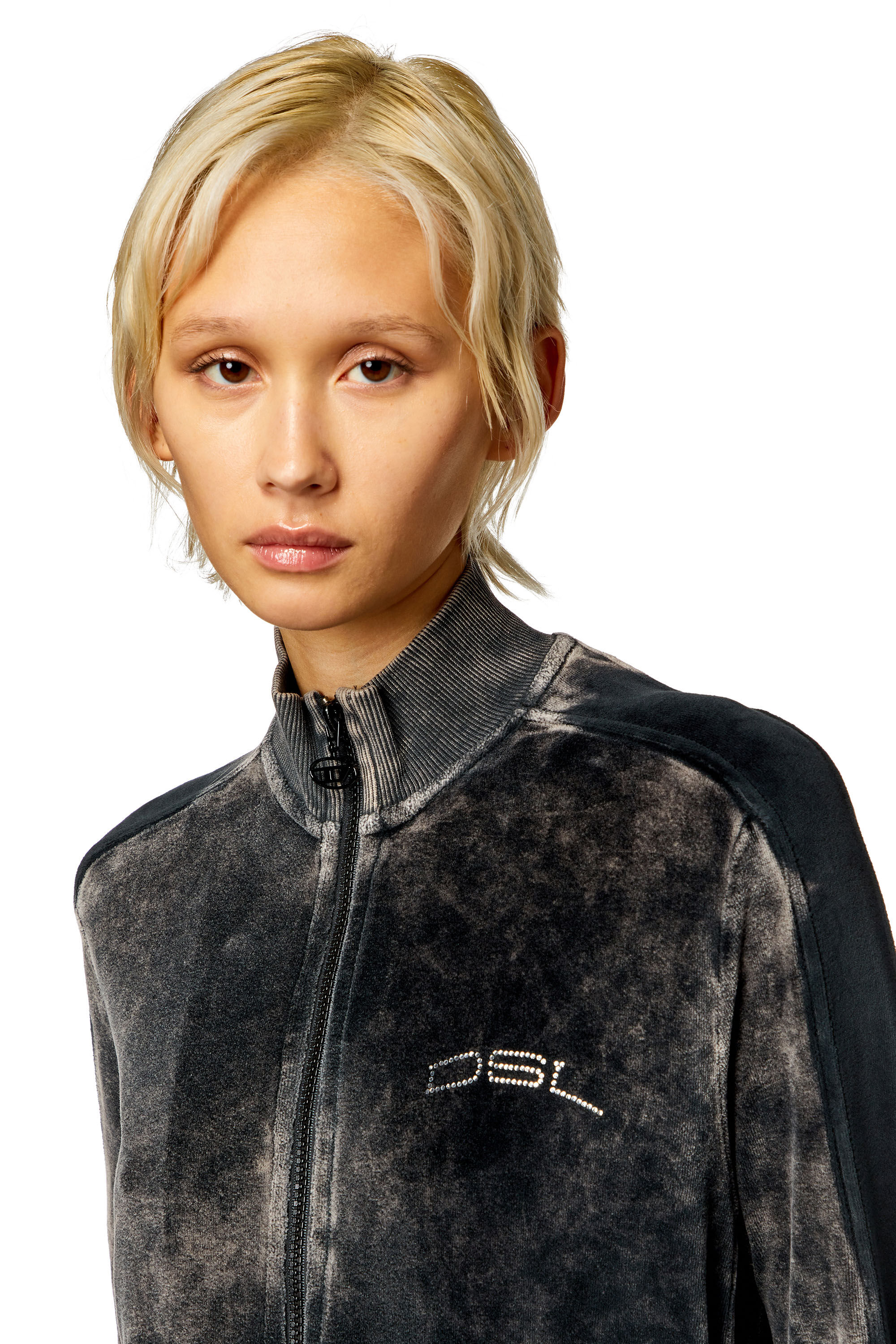 Diesel - F-KINIGLI, Mujer Chaqueta deportiva de chenilla tratada in Negro - Image 5