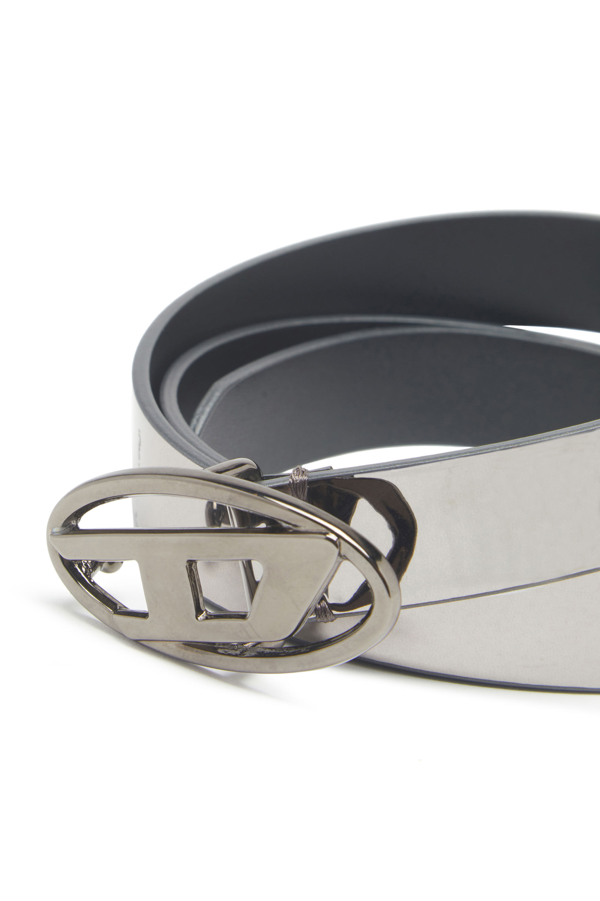 Diesel - B-1DR 20, Woman Slim metallic belt in Grey - Image 3