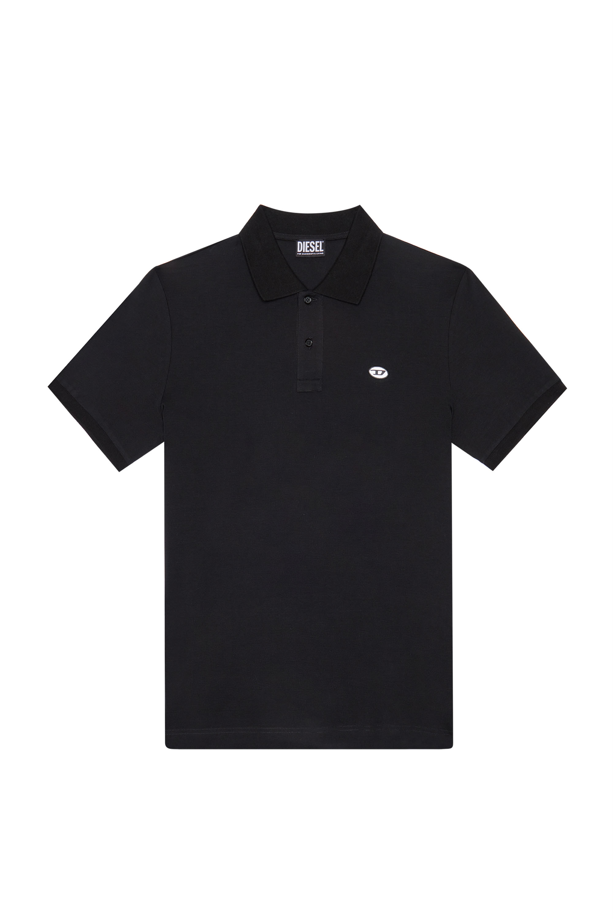 Diesel - T-SMITH-DOVAL-PJ, Man Polo shirt with oval D patch in Black - Image 5