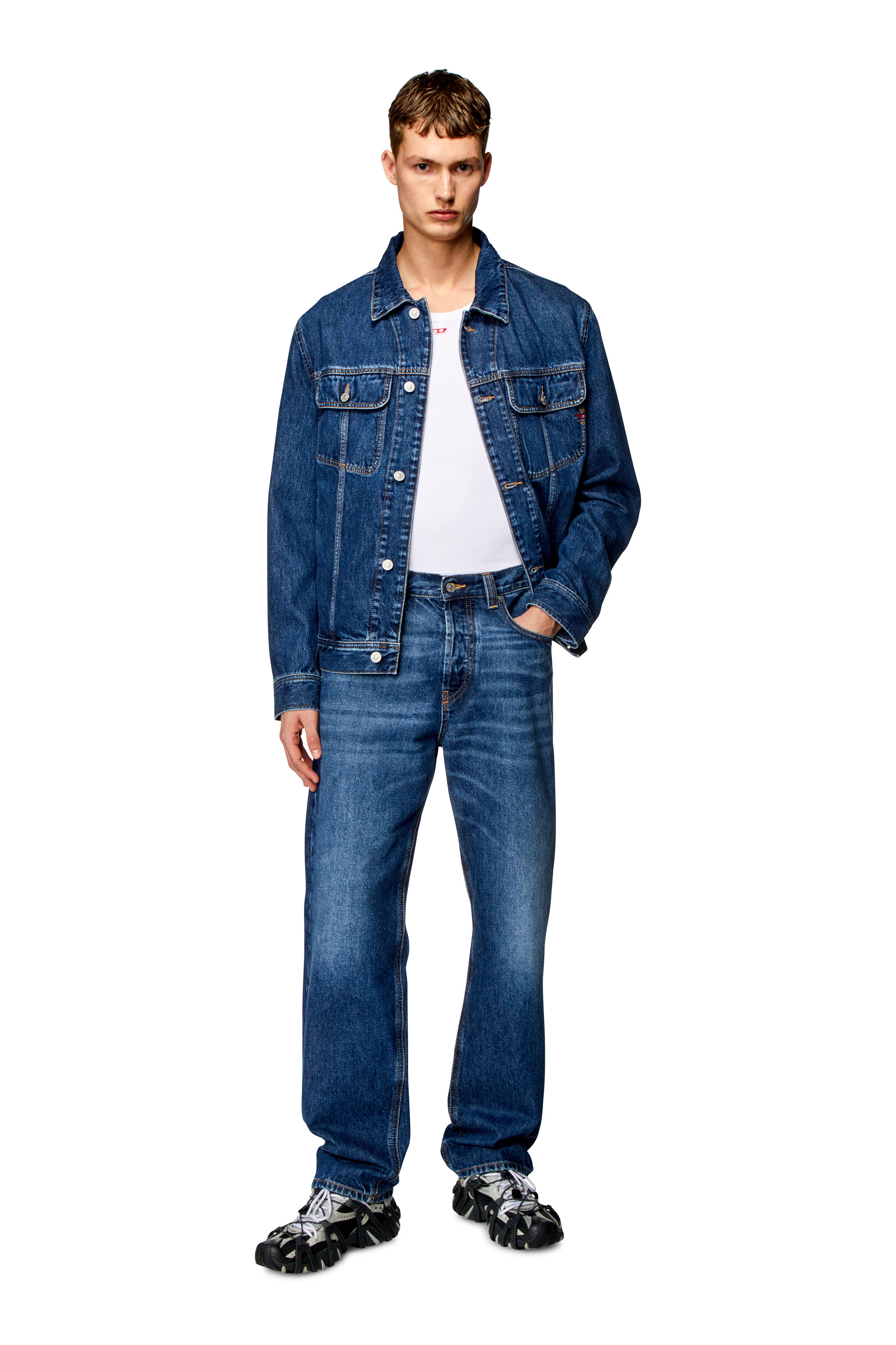 Diesel - D-BARCY, Man Regular-fit trucker jacket in Blue - Image 2