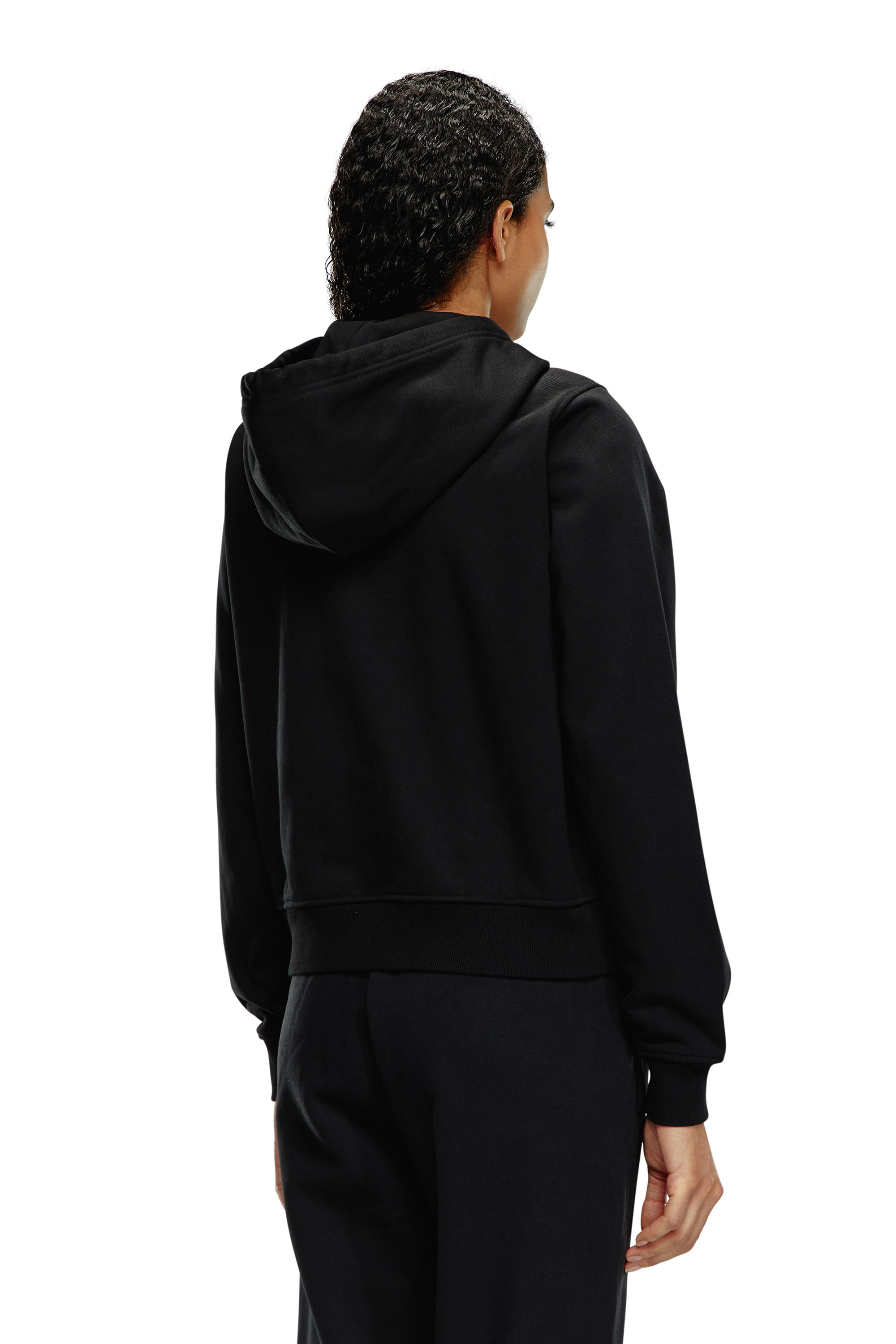 Diesel - F-REGGY-HOOD-ZIP-MICRODIV, Woman Hoodie with embroidered micro logo in Black - Image 4